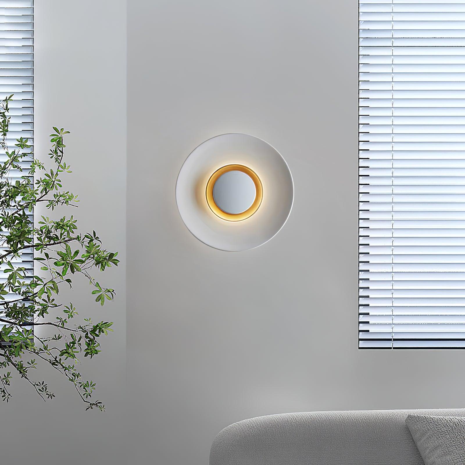 Wall Light Metal Halo Integrated LED Gold Ring Modern Minimalist
