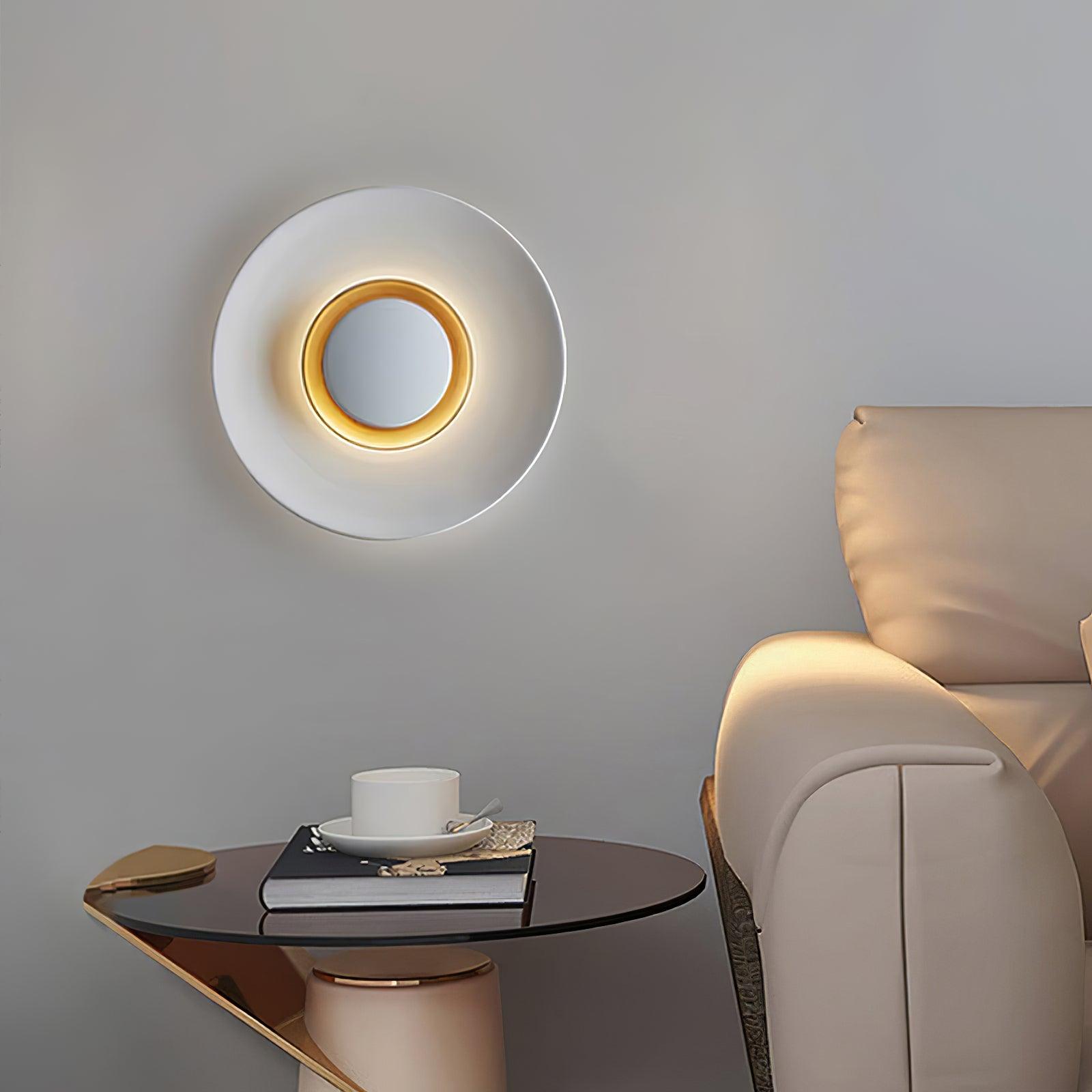 Wall Light Metal Halo Integrated LED Gold Ring Modern Minimalist
