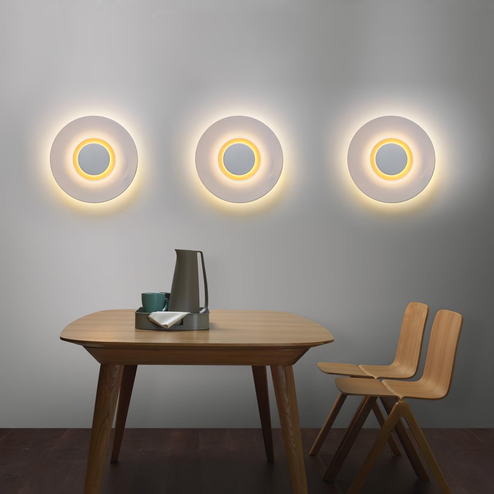 Wall Light Metal Halo Integrated LED Gold Ring Modern Minimalist