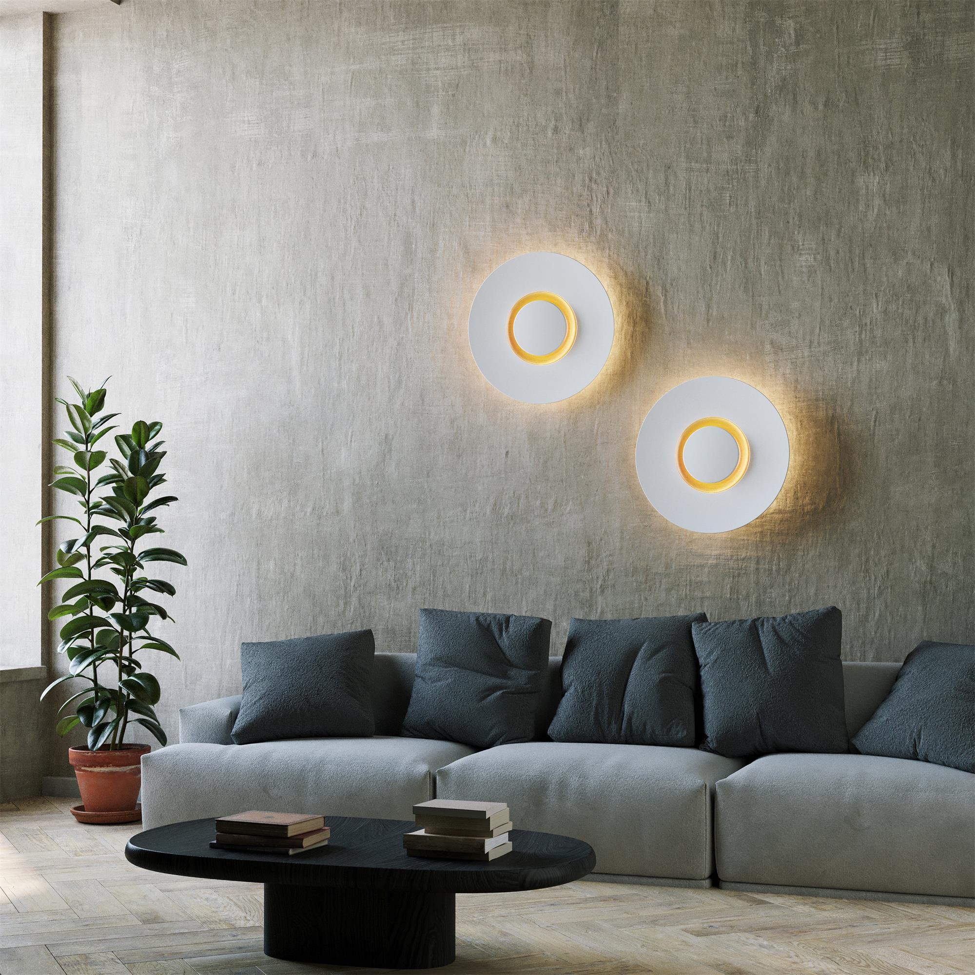 Wall Light Metal Halo Integrated LED Gold Ring Modern Minimalist