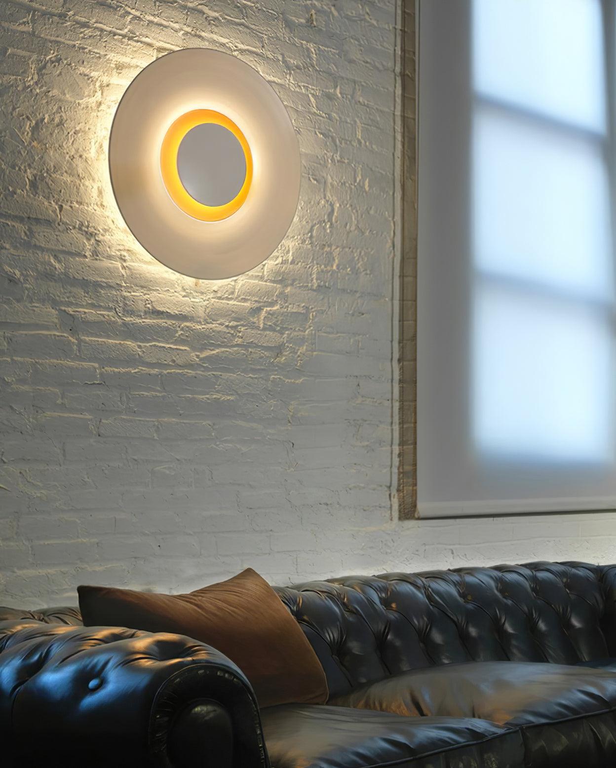 Wall Light Metal Halo Integrated LED Gold Ring Modern Minimalist