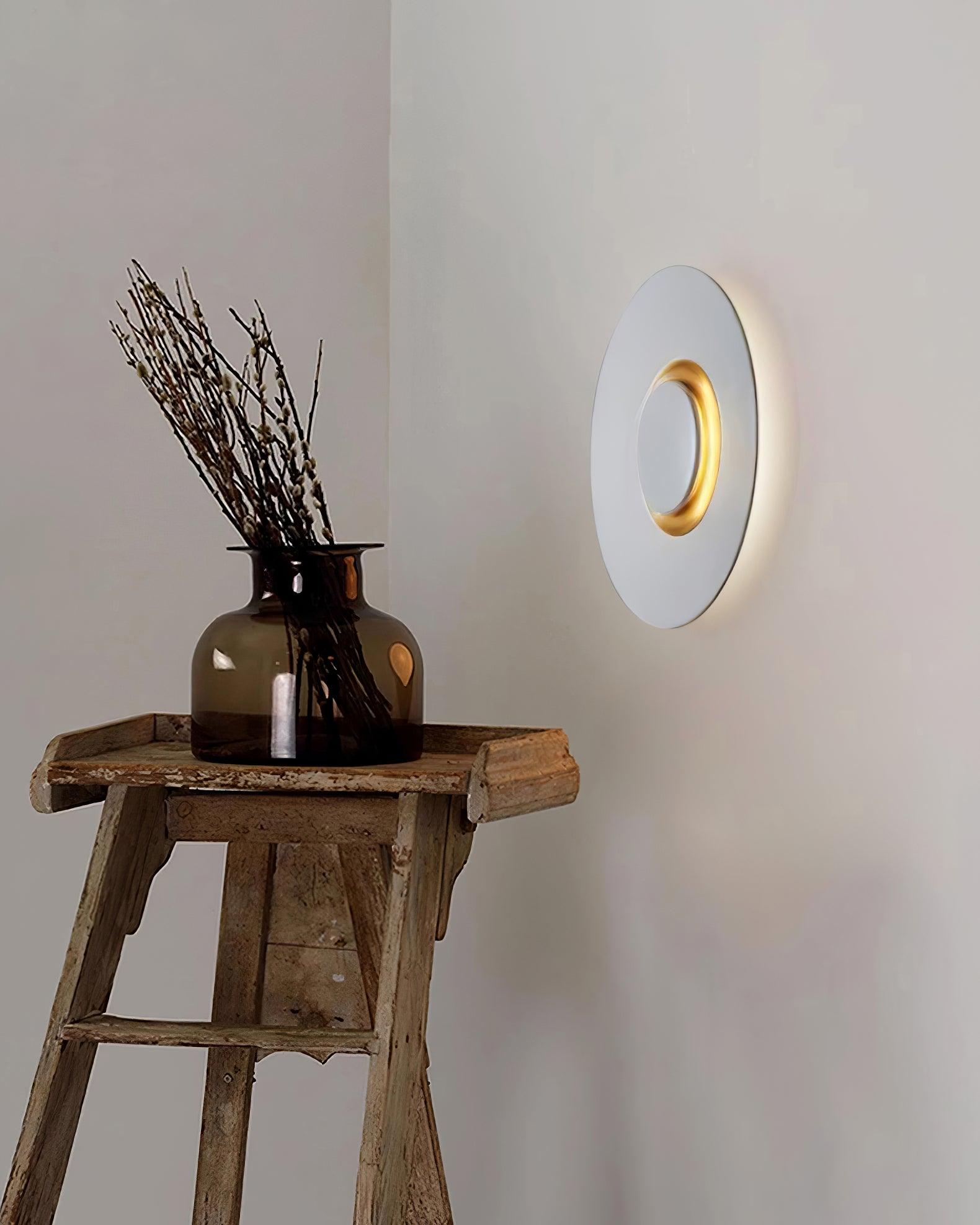Wall Light Metal Halo Integrated LED Gold Ring Modern Minimalist