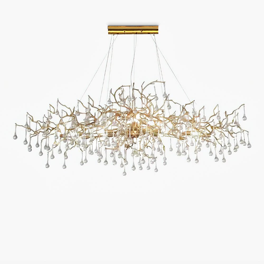 Lustra Chandelier Brass Crystal Branch-Neutral Decor