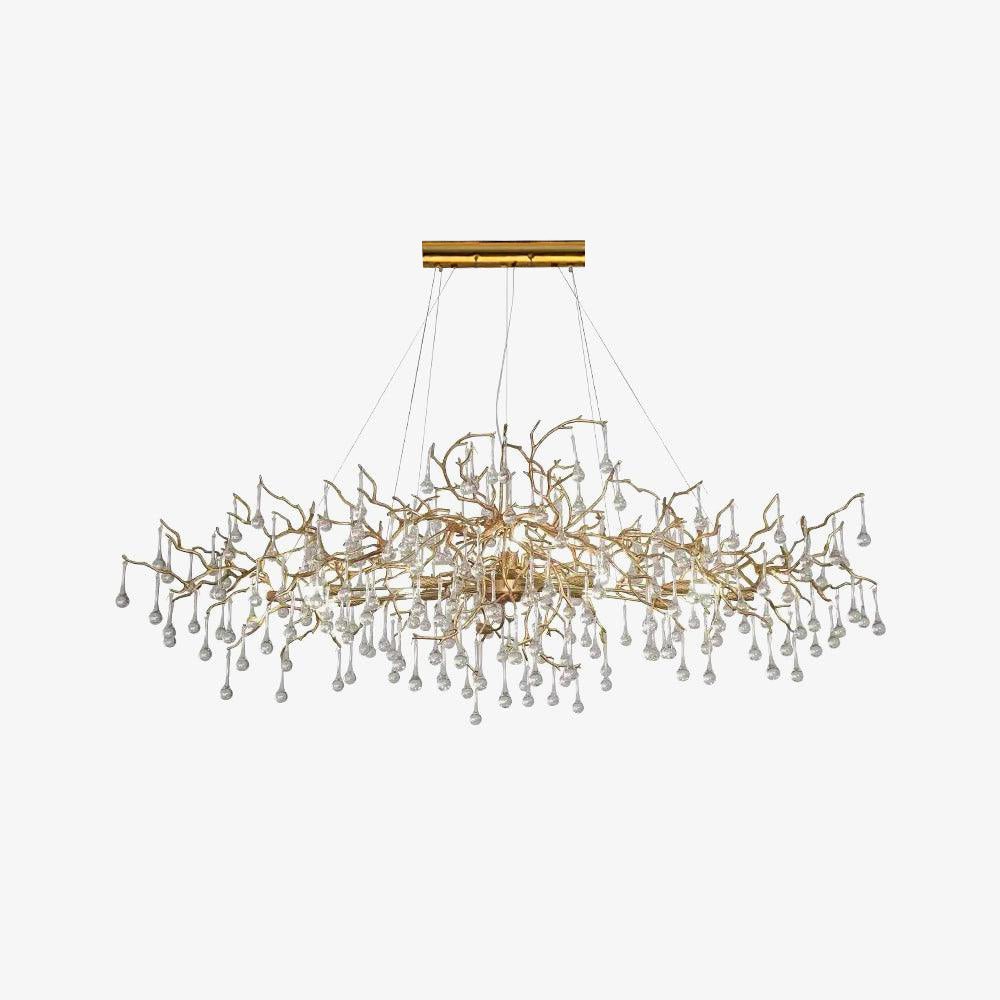 Lustra Chandelier Brass Crystal Branch-Neutral Decor
