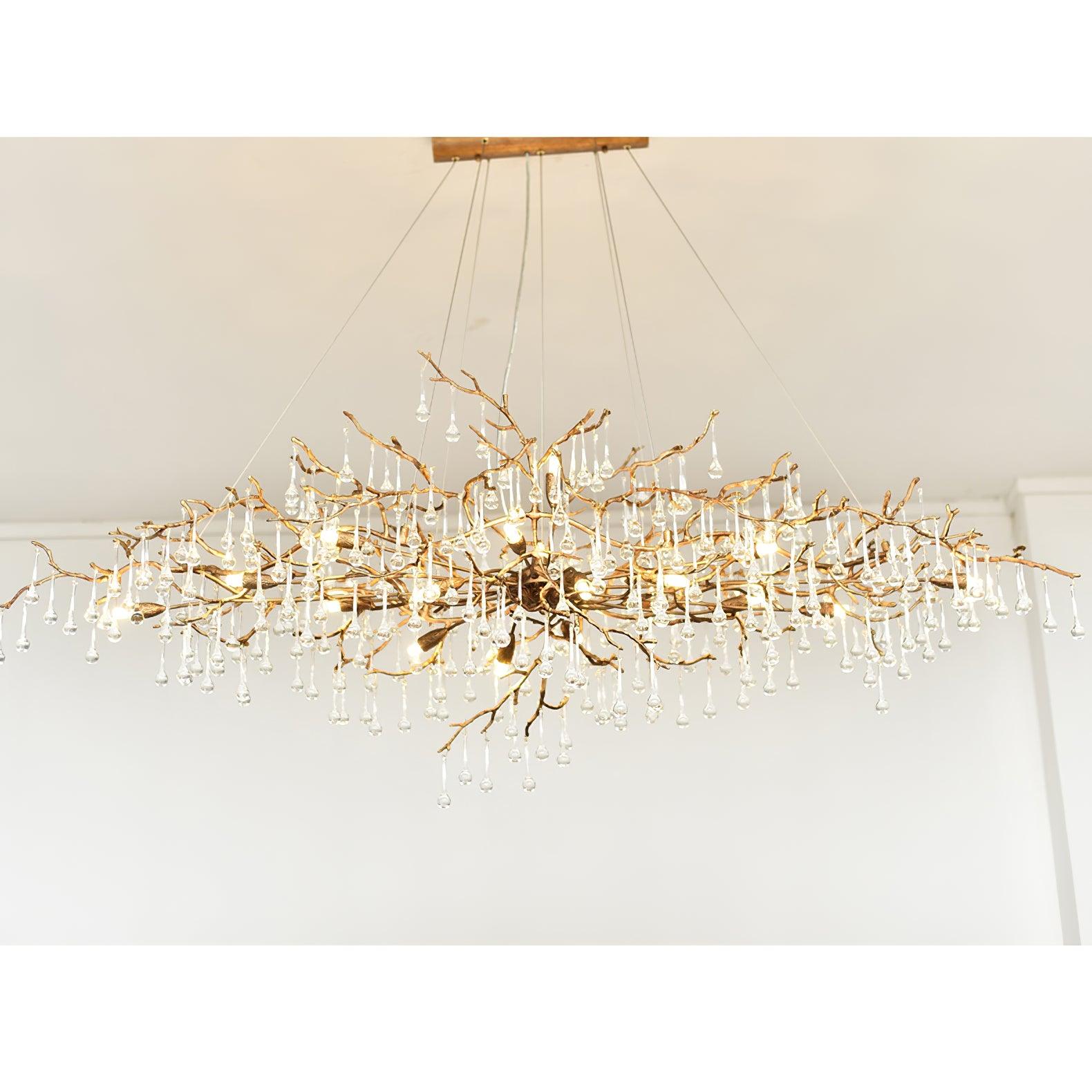 Lustra Chandelier Brass Crystal Branch-Neutral Decor