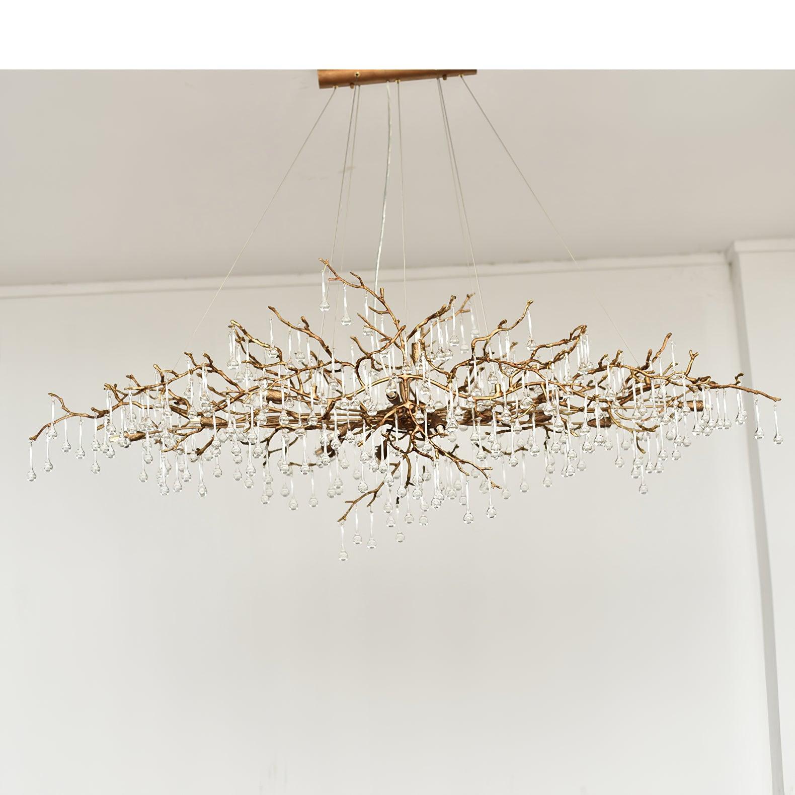 Lustra Chandelier Brass Crystal Branch-Neutral Decor
