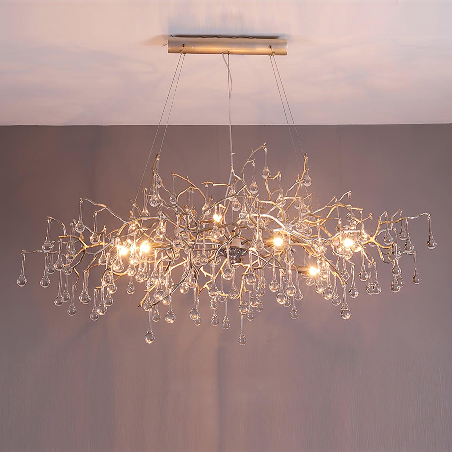 Lustra Chandelier Brass Crystal Branch-Neutral Decor