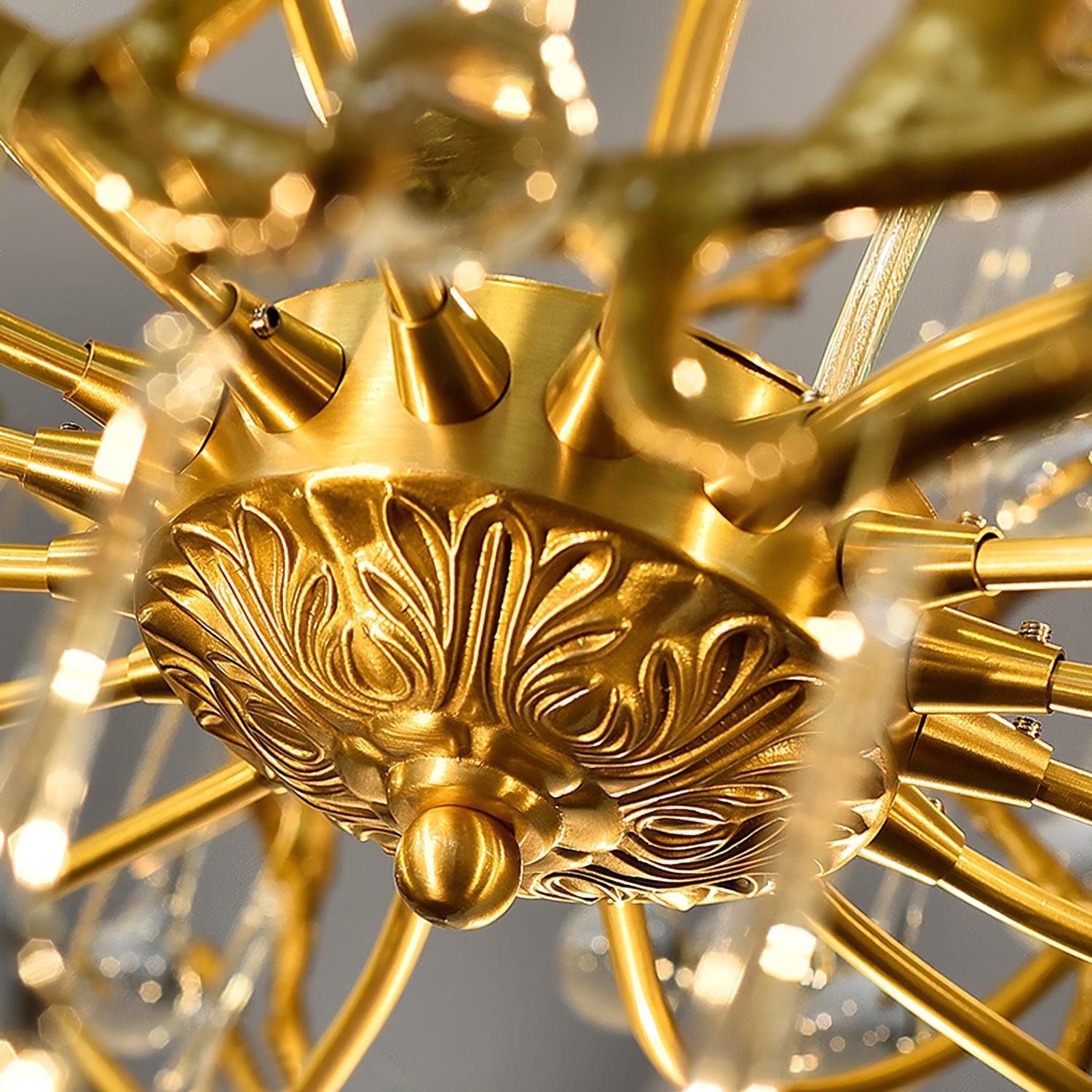 Lustra Chandelier Brass Crystal Branch-Neutral Decor