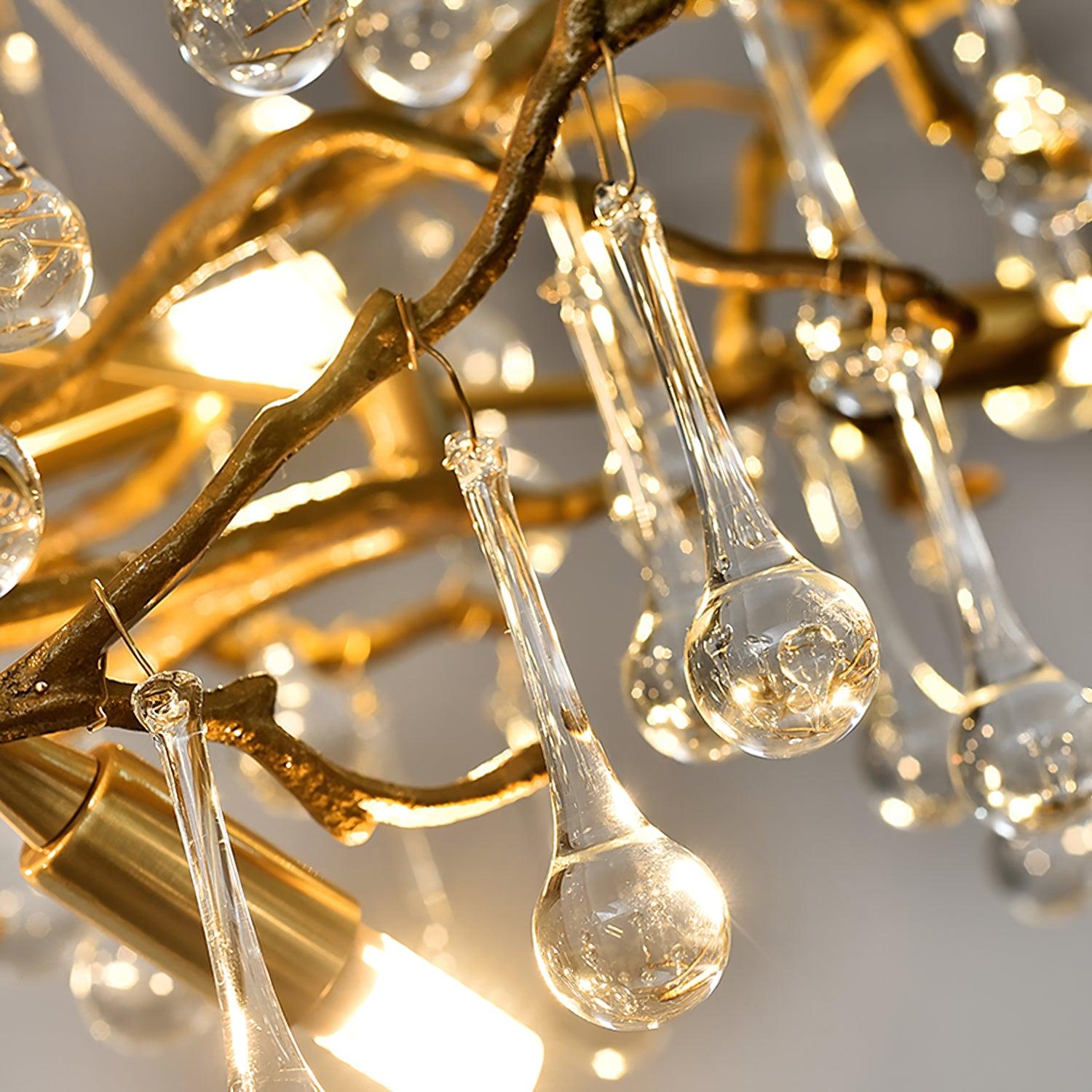 Lustra Chandelier Brass Crystal Branch-Neutral Decor