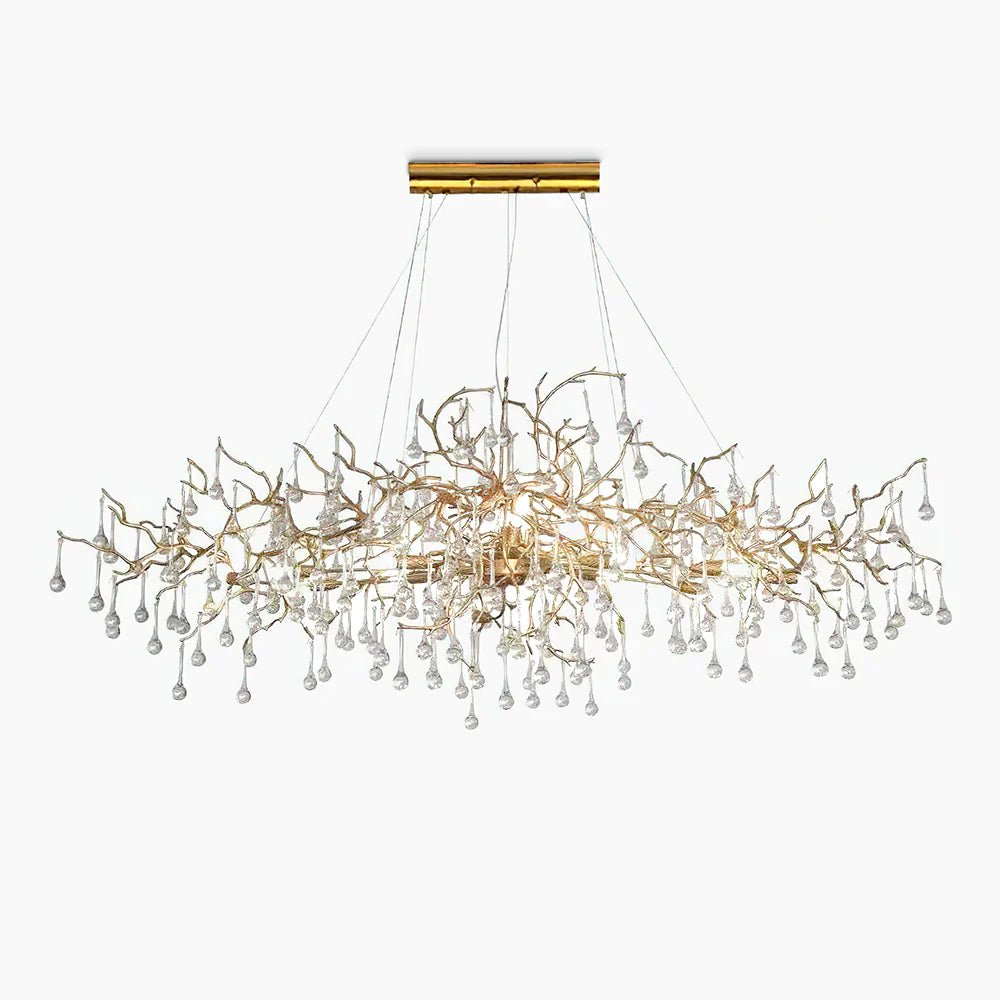 Lustra Chandelier Brass Crystal Branch-Neutral Decor