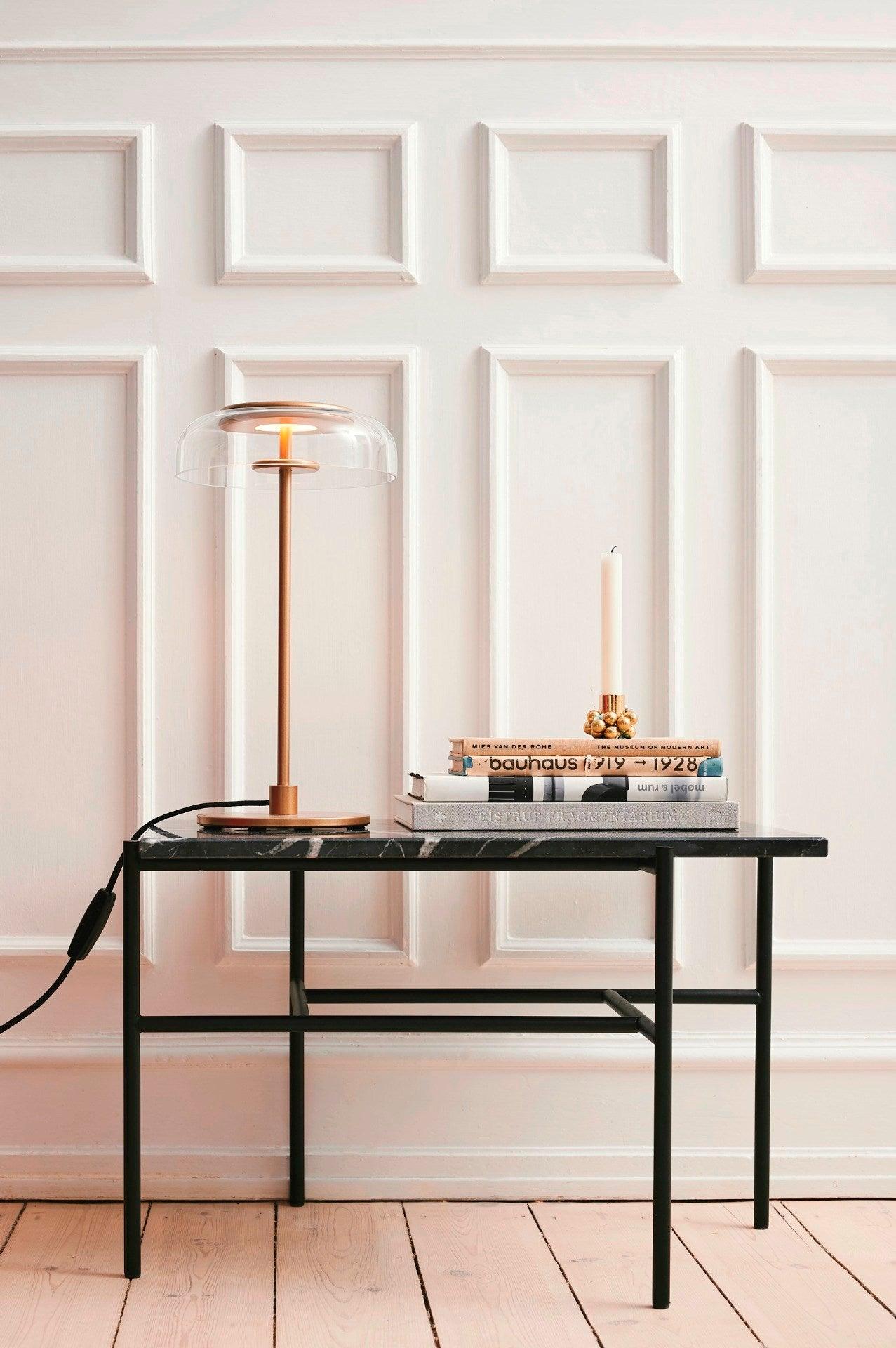 Salem Table Lamp Clear Glass Shade Wood Base-Neutral Decor