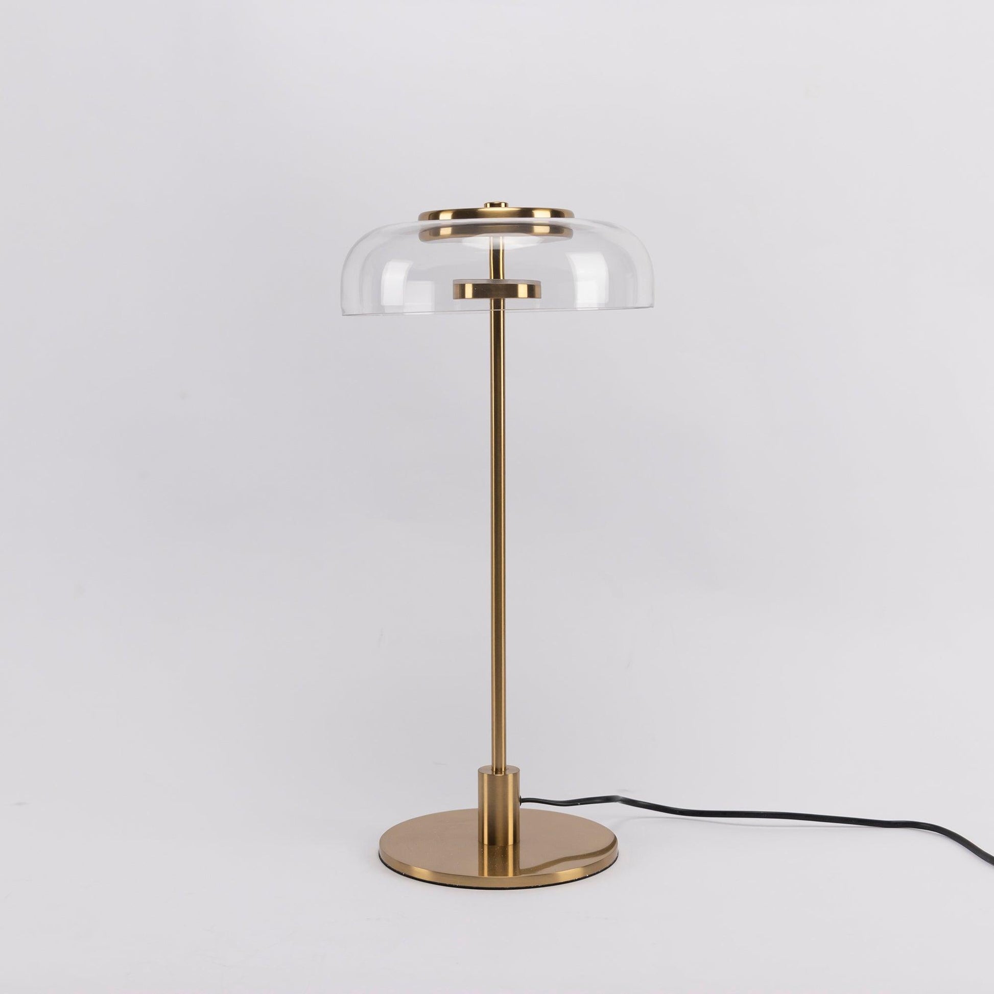 Salem Table Lamp Clear Glass Shade Wood Base-Neutral Decor