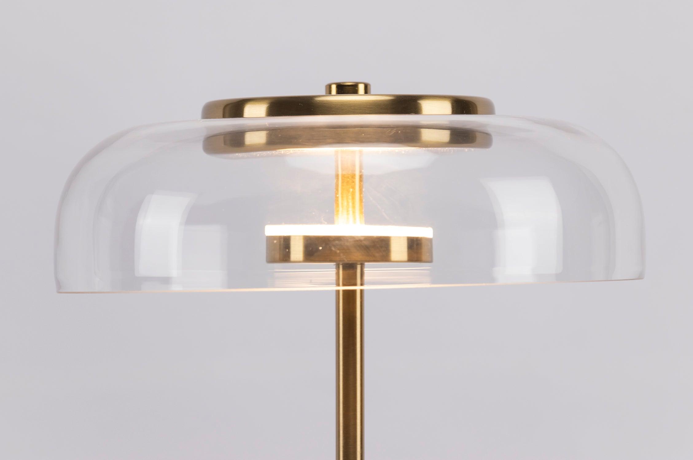 Salem Table Lamp Clear Glass Shade Wood Base-Neutral Decor