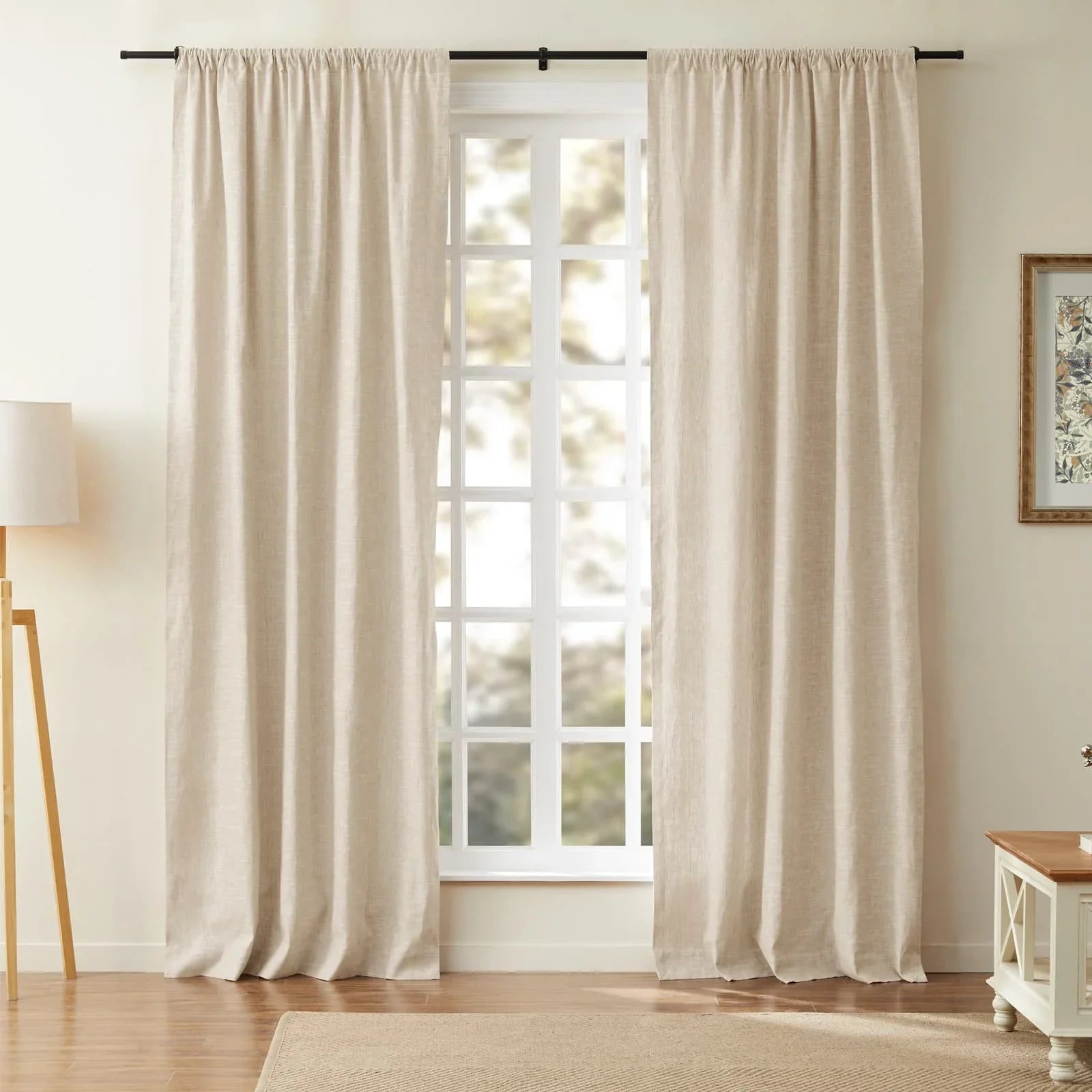 Jenna Linen Curtains & Drapes Soft Top-Neutral Decor
