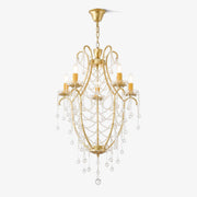 Lustra Chandelier Birdcage Glass Drops-Neutral Decor