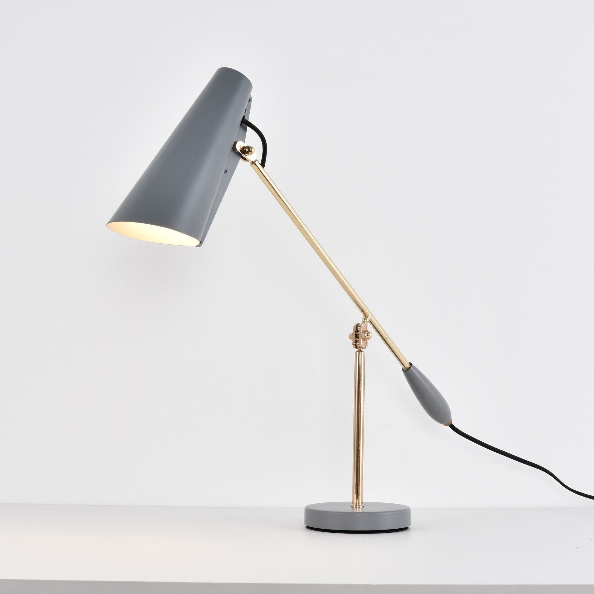 Orbix Steel Mid-Century Table Lamp-Neutral Decor