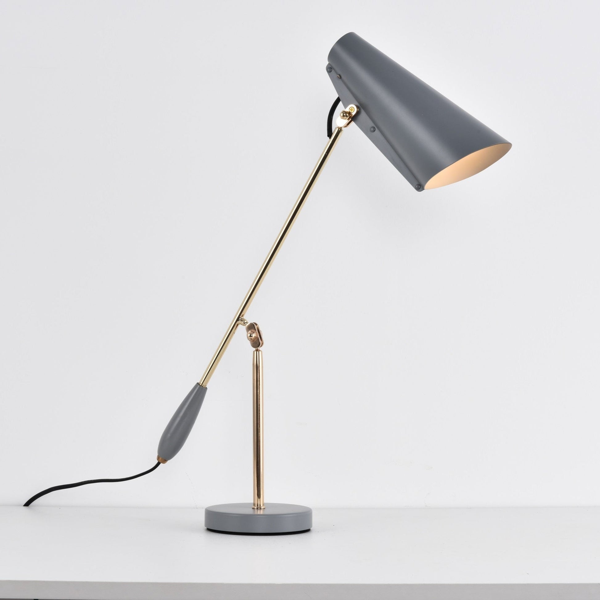 Orbix Steel Mid-Century Table Lamp-Neutral Decor
