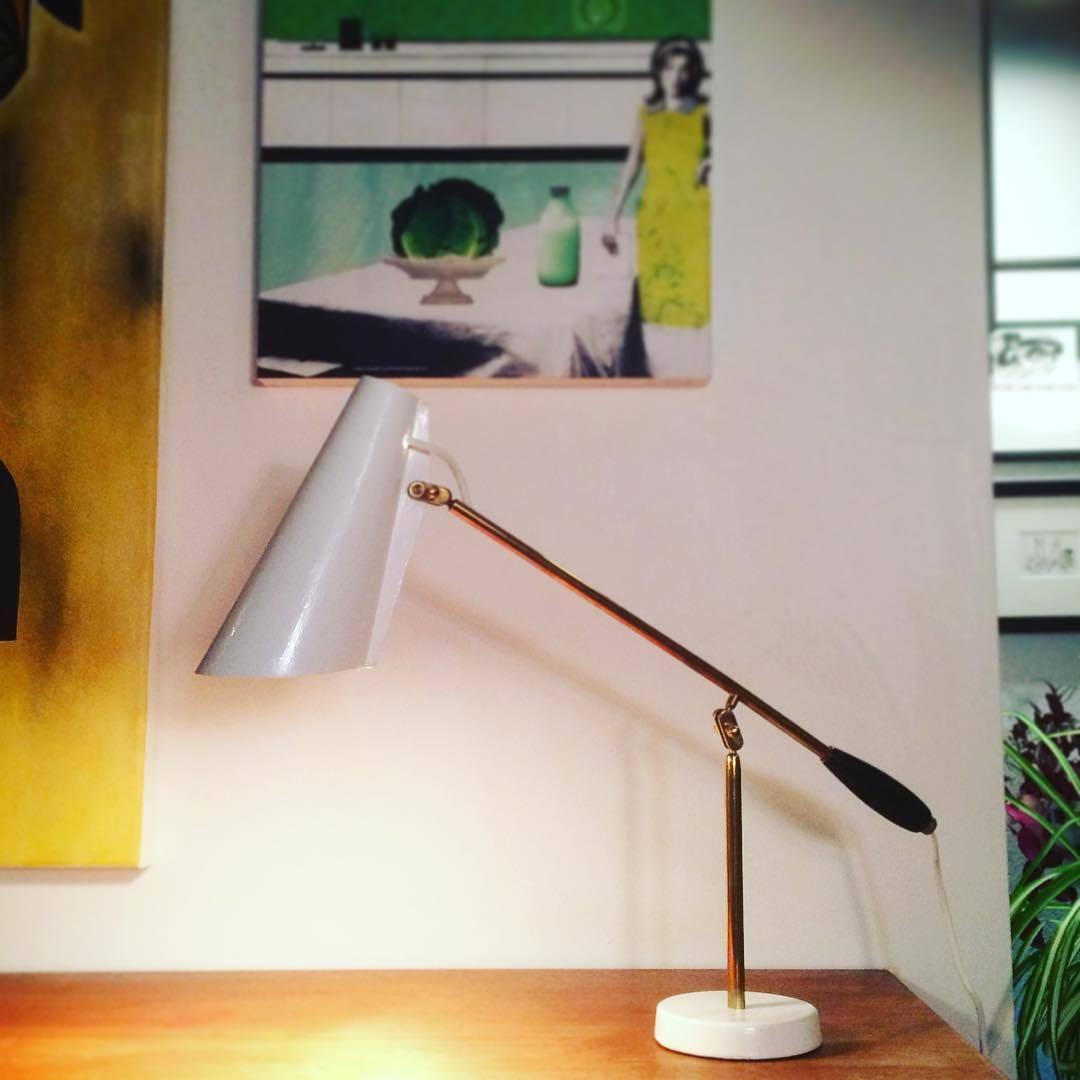 Orbix Steel Mid-Century Table Lamp-Neutral Decor