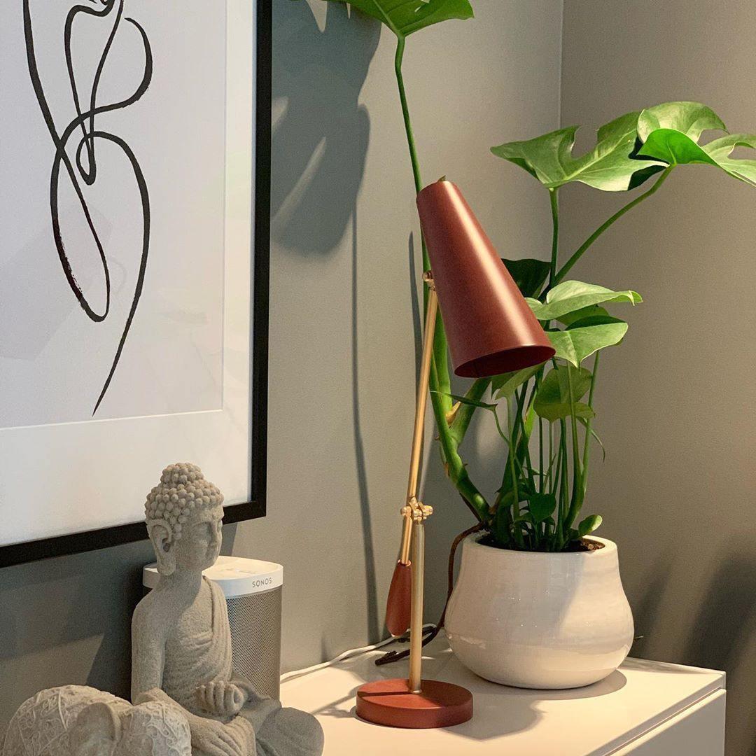Orbix Steel Mid-Century Table Lamp-Neutral Decor