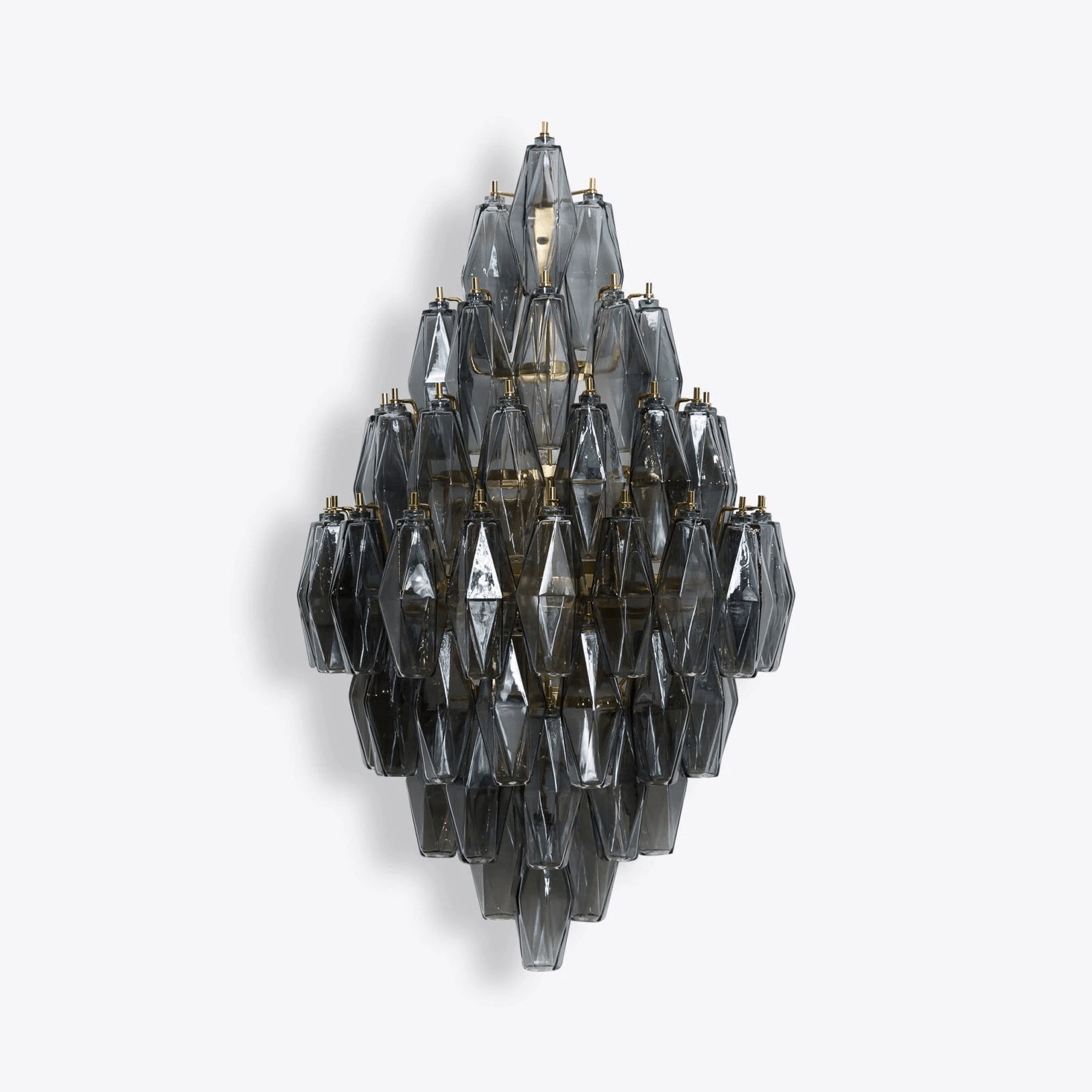 Detail of the robust metal chassis supporting the glass prisms.