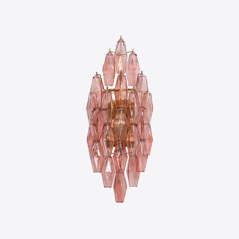 Biscayne Polyhedral Glass Sconce in a gold finish.