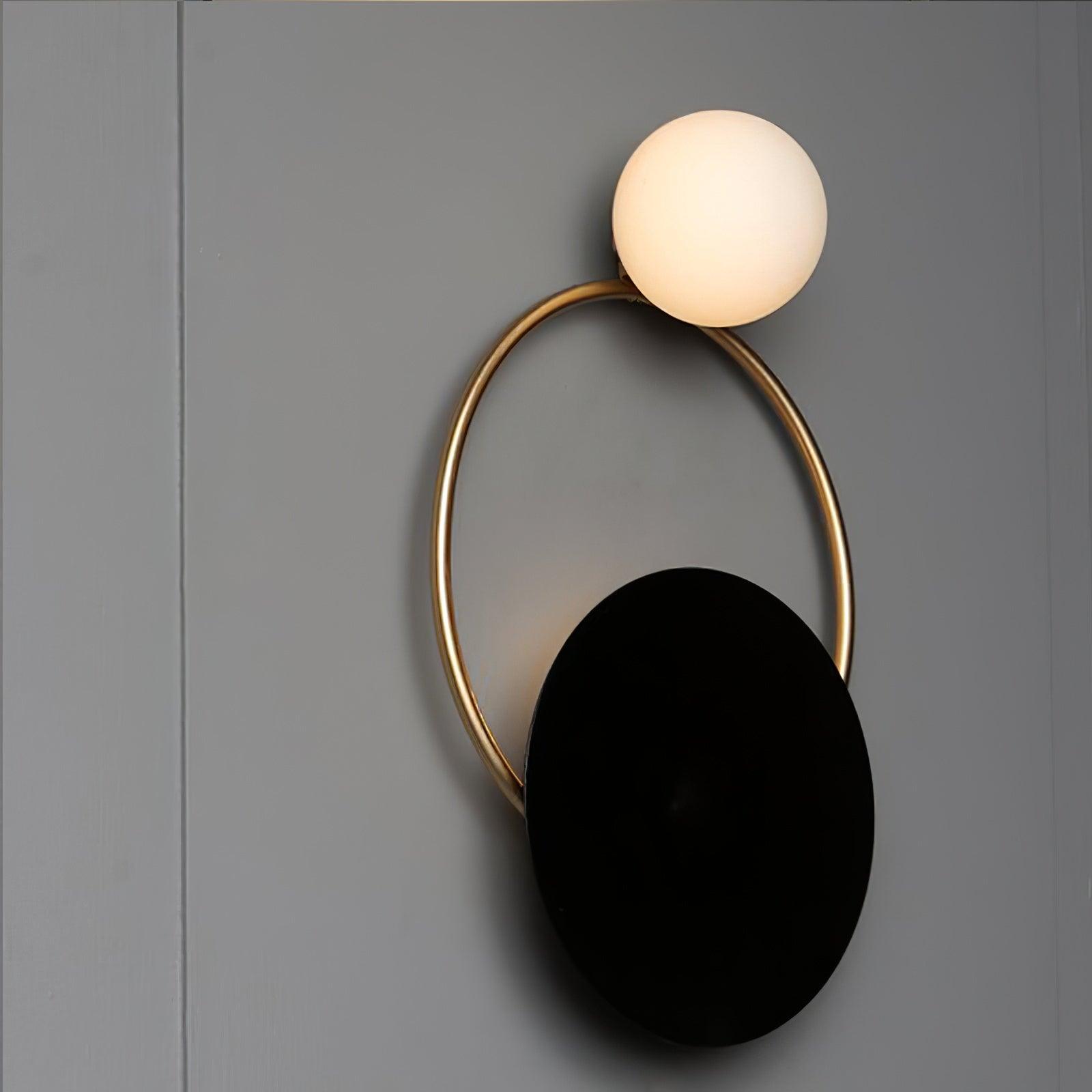 Arisha Modern LED Triple Rings Wall Lamp, Metal/Glass, Gold/Black, Bedroom - Neutral Decor