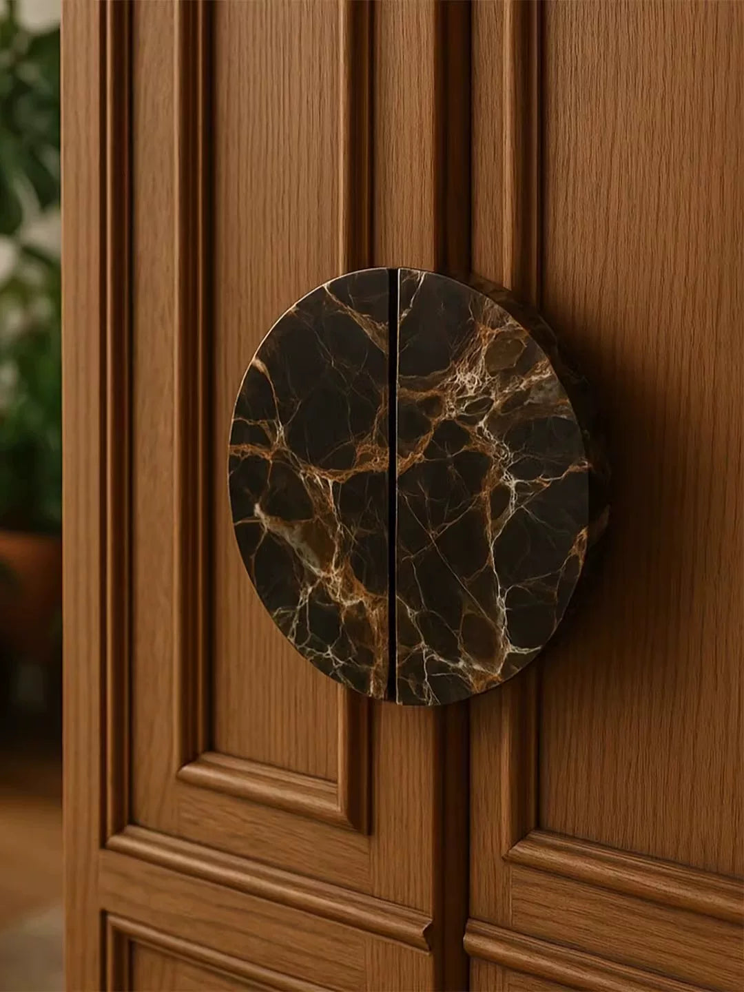 Dyrha Coffee Marble Door Handle-Neutral Decor