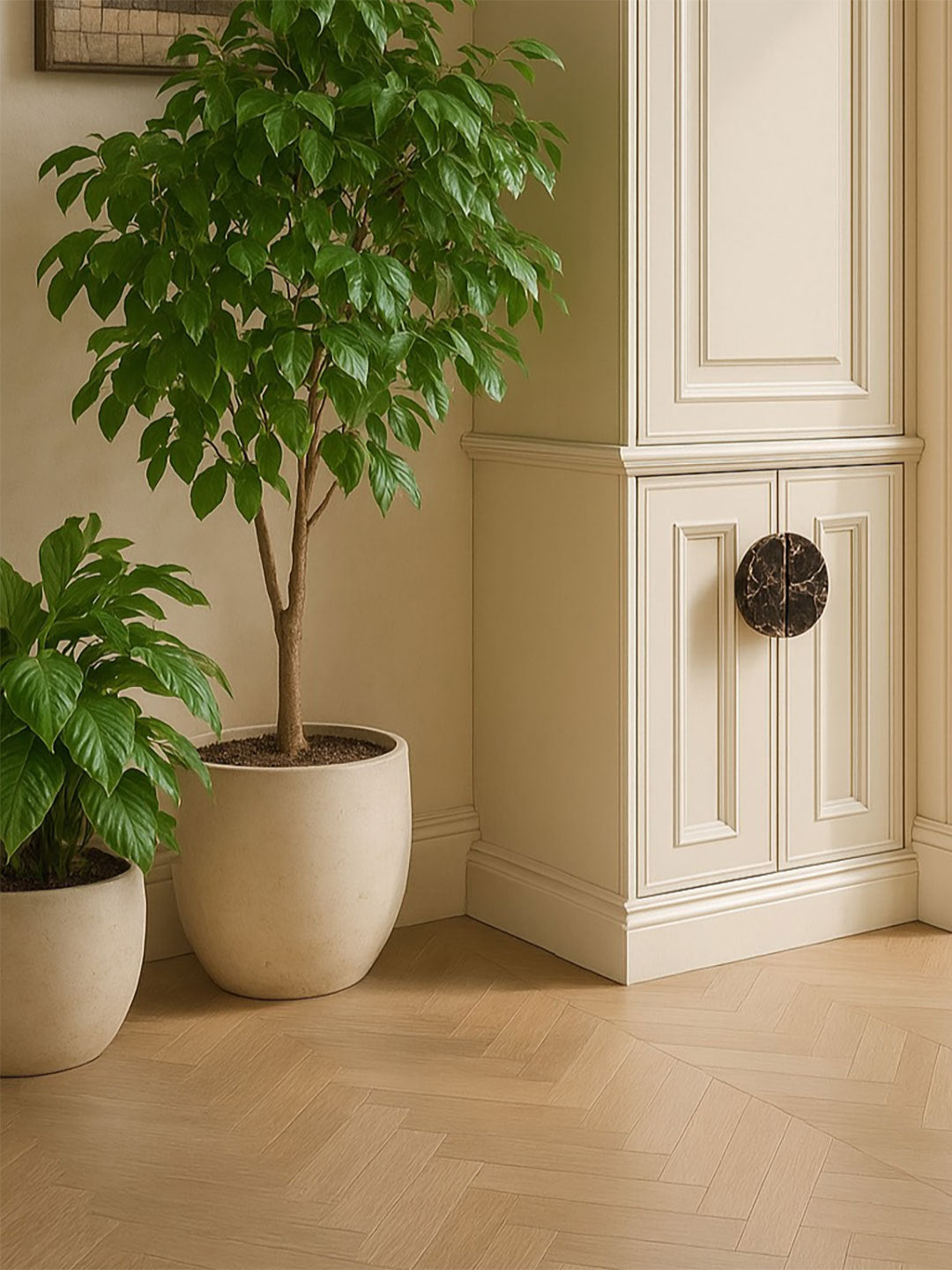 Dyrha Coffee Marble Door Handle-Neutral Decor