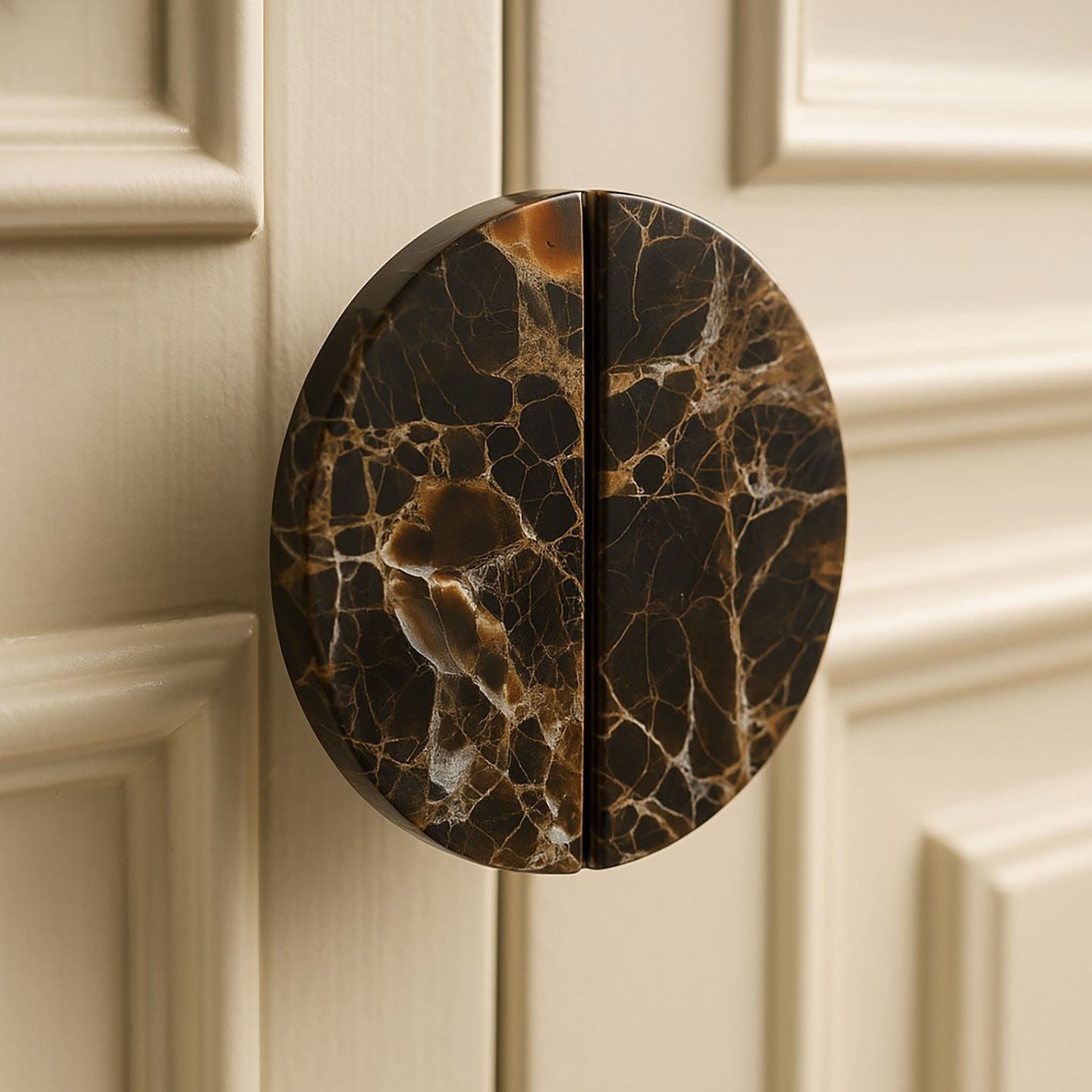 Dyrha Coffee Marble Door Handle-Neutral Decor