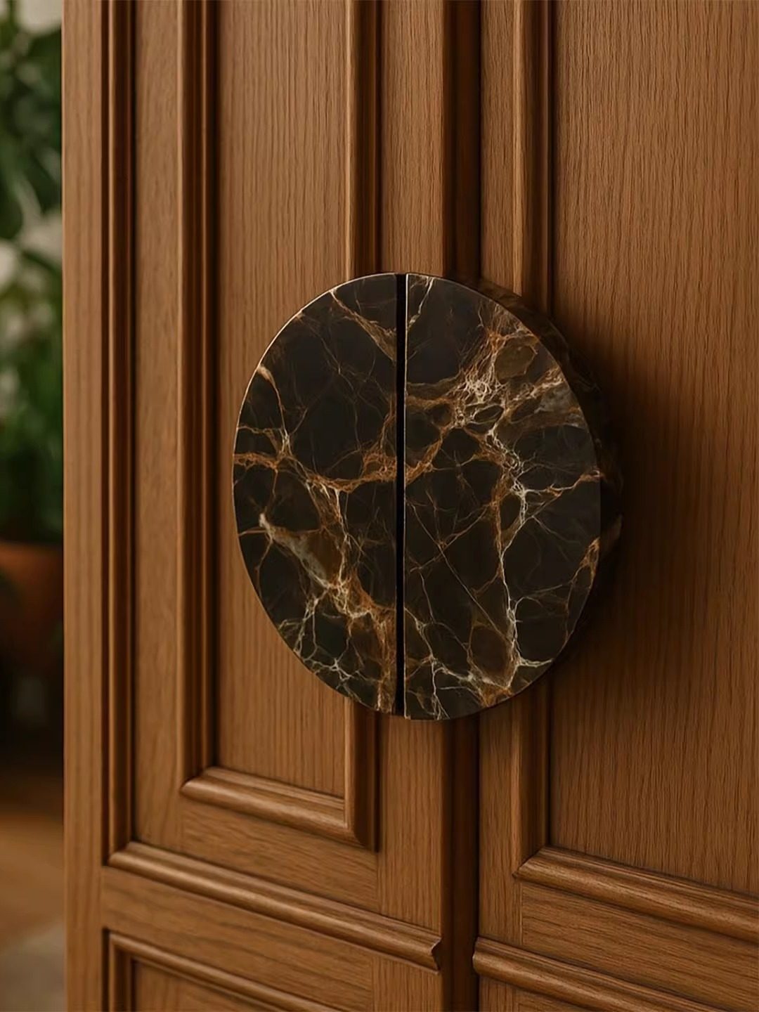 Dyrha Coffee Marble Door Handle-Neutral Decor
