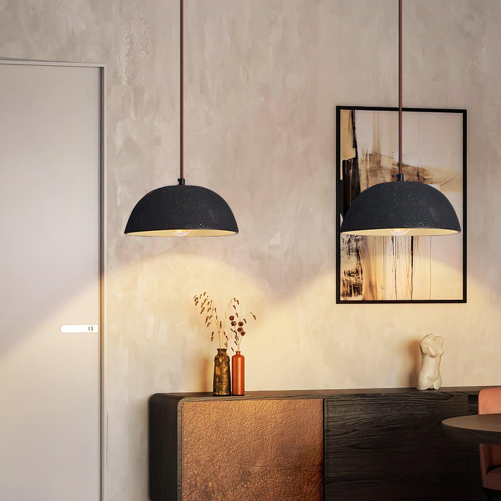 Dome Vintage Wood Pendant Lamp-Neutral Decor