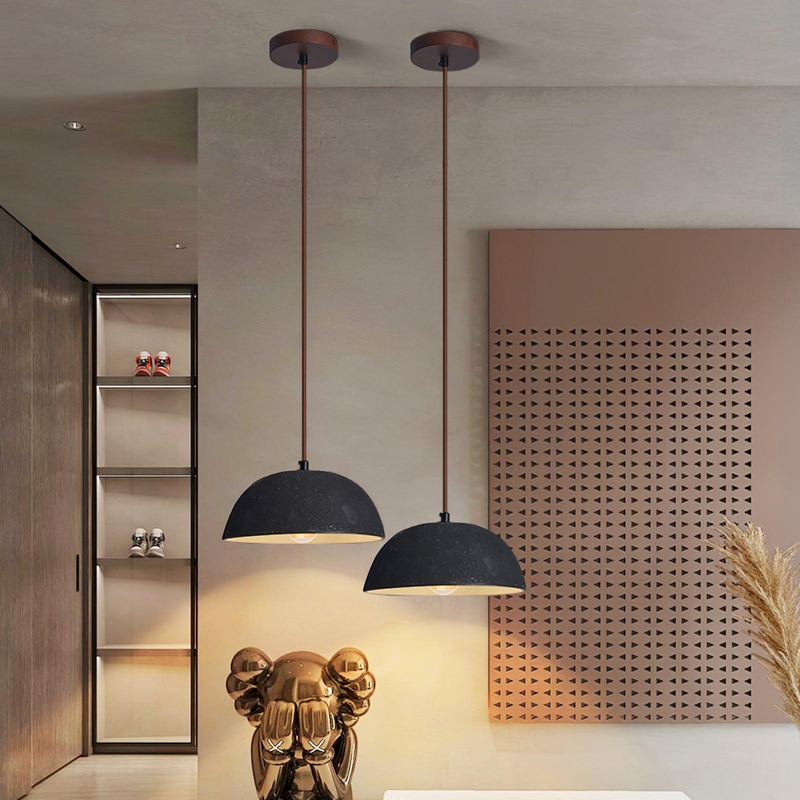 Dome Vintage Wood Pendant Lamp-Neutral Decor