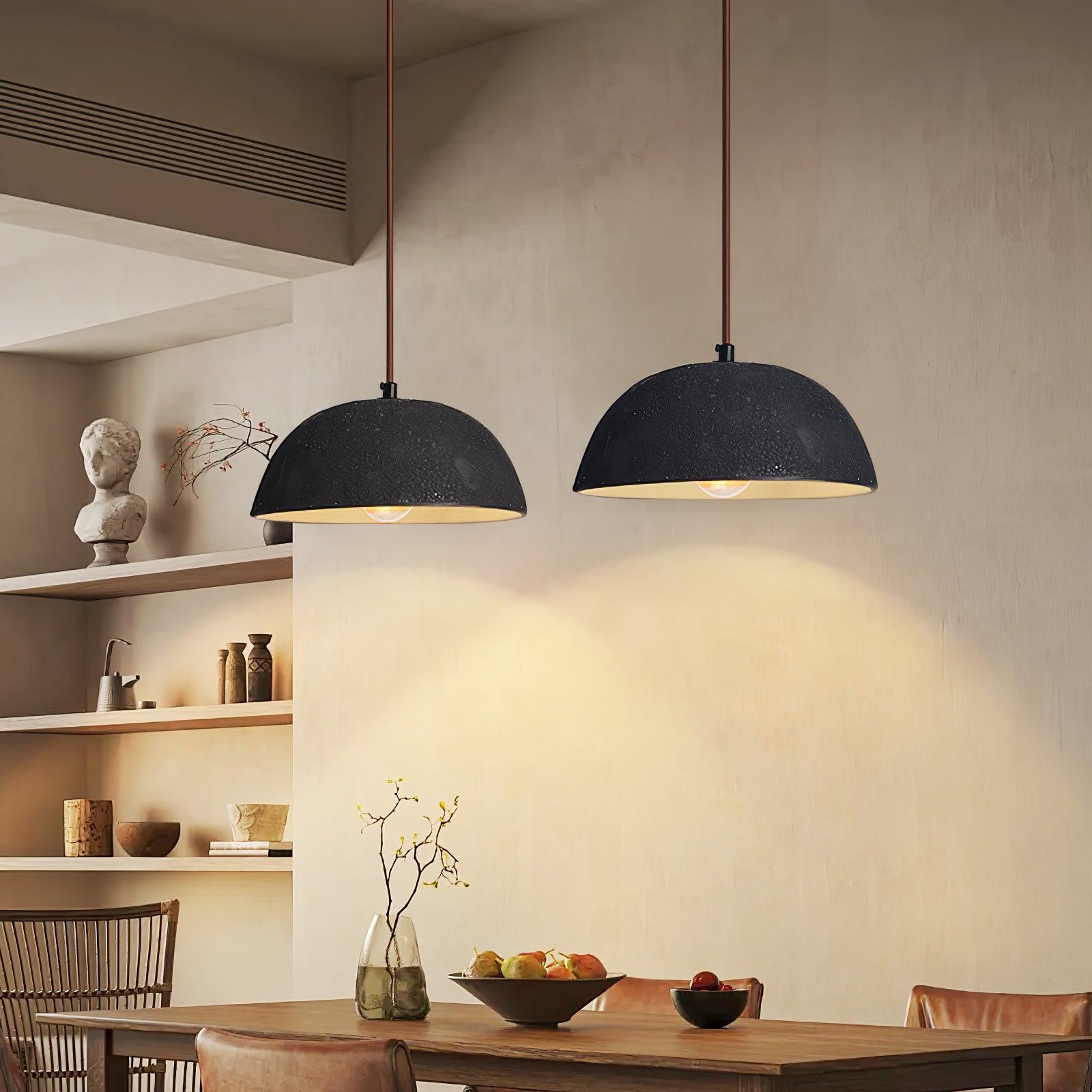 Dome Vintage Wood Pendant Lamp-Neutral Decor