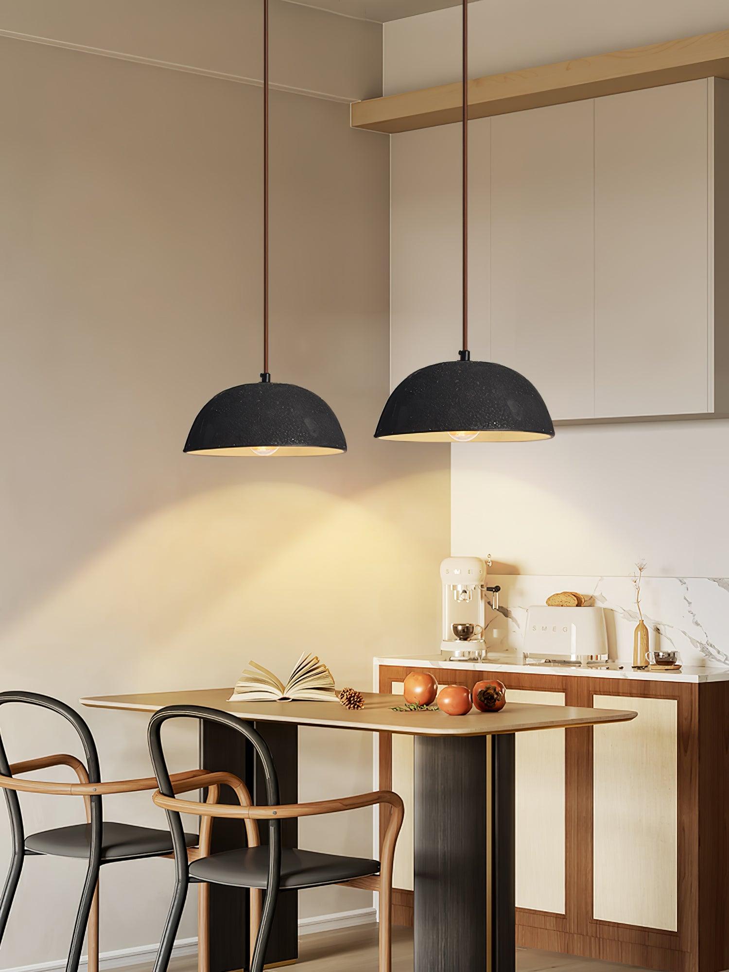 Dome Vintage Wood Pendant Lamp-Neutral Decor