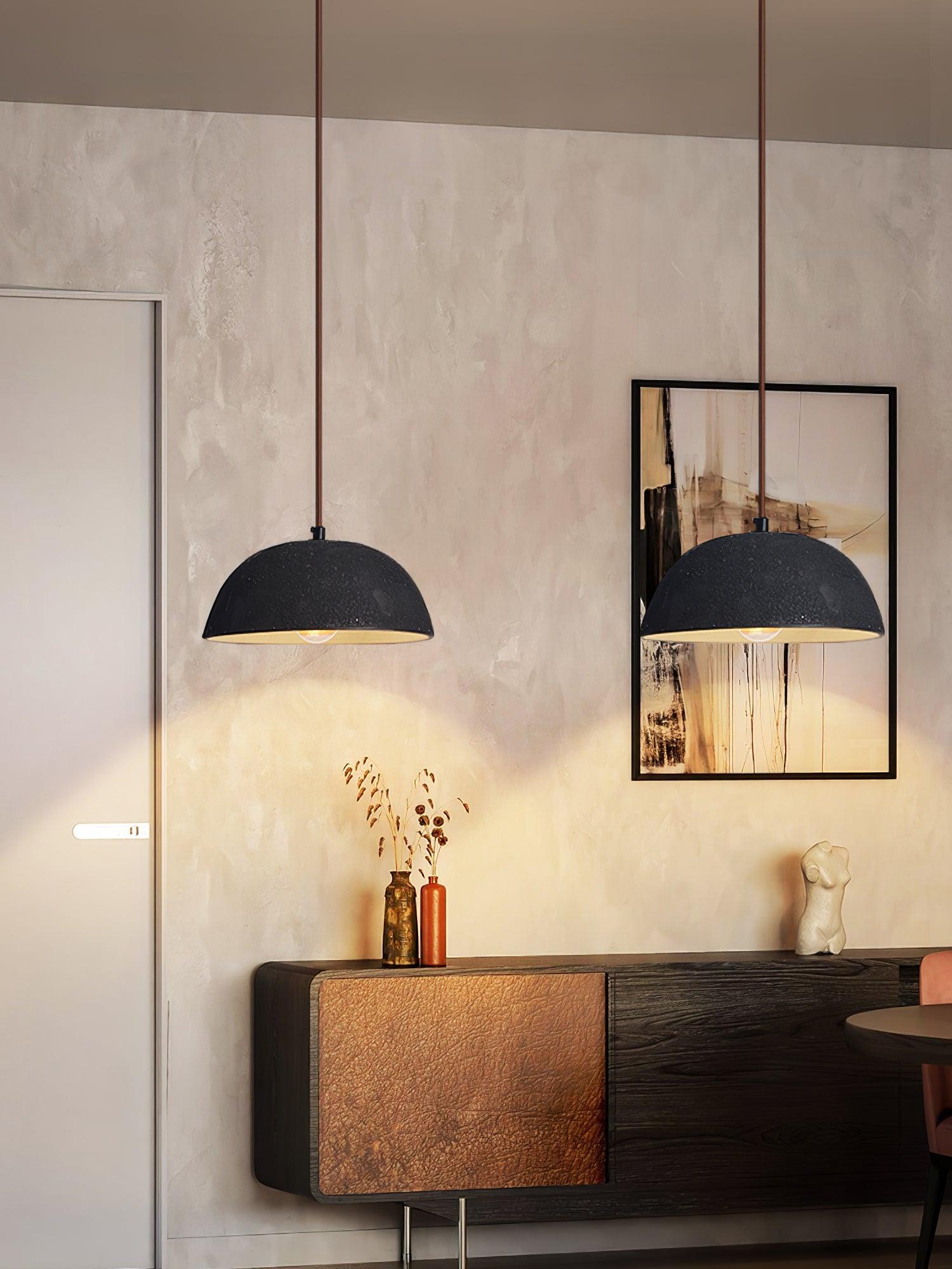 Dome Vintage Wood Pendant Lamp-Neutral Decor