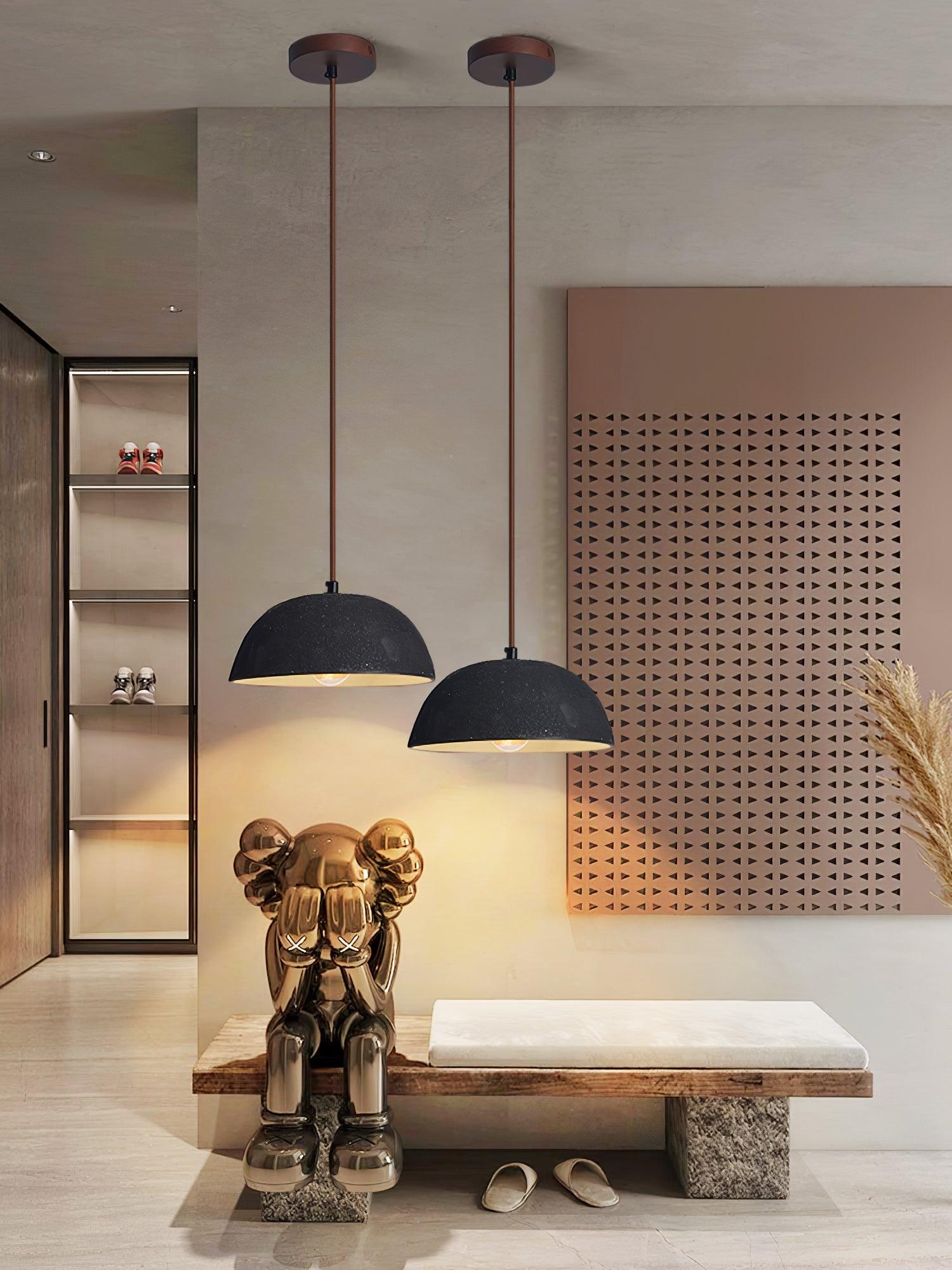 Dome Vintage Wood Pendant Lamp-Neutral Decor