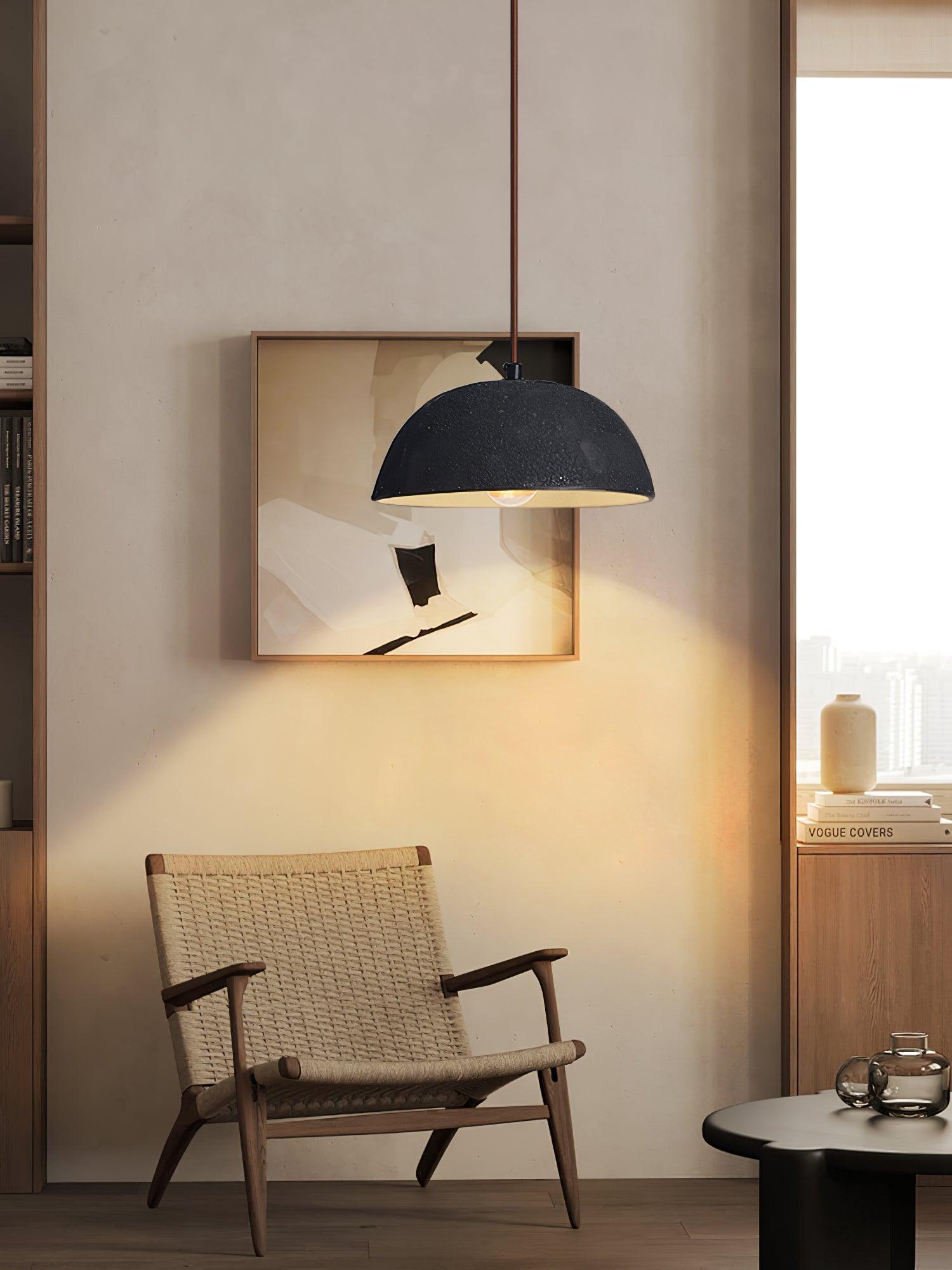 Dome Vintage Wood Pendant Lamp-Neutral Decor