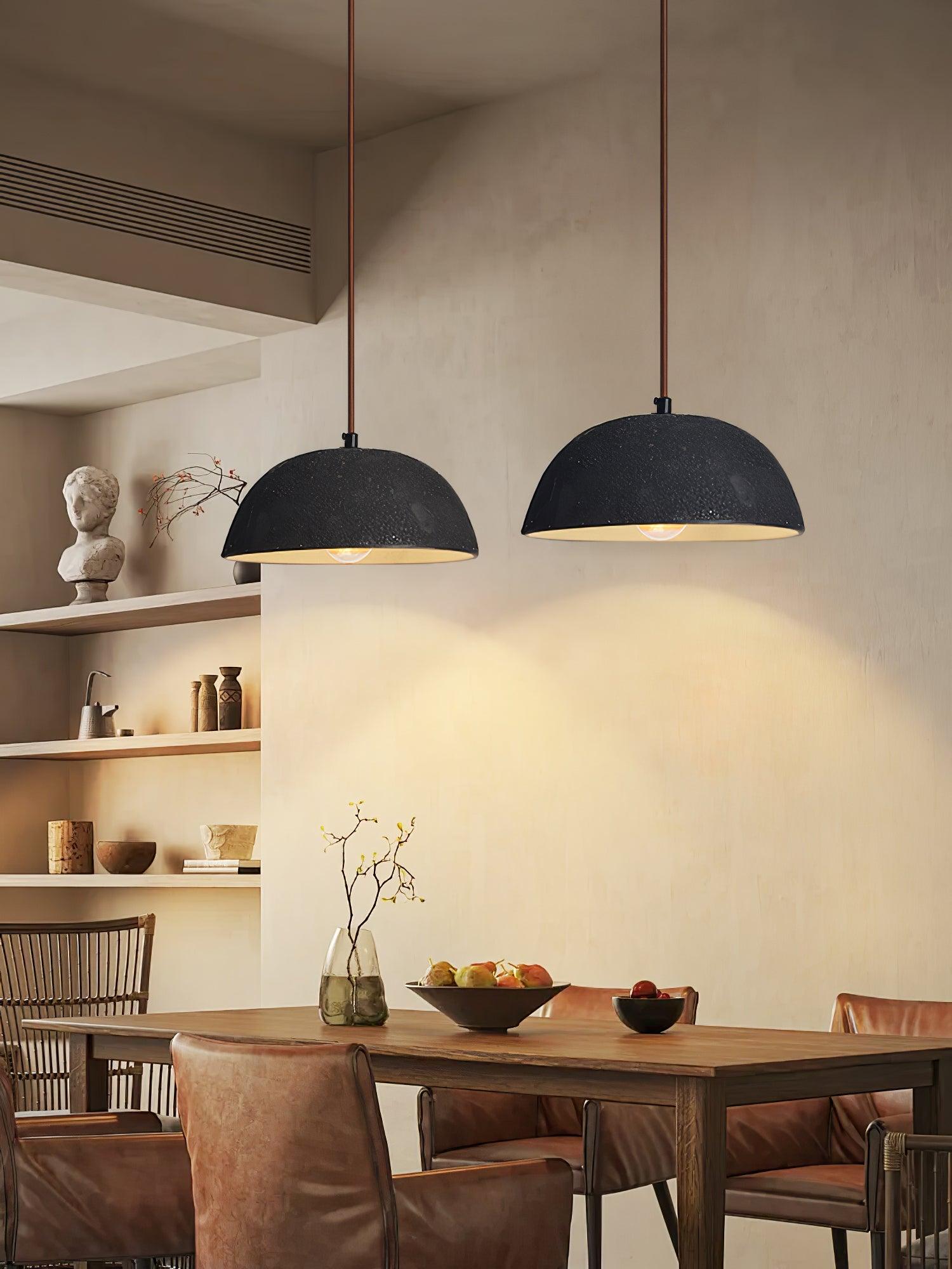 Dome Vintage Wood Pendant Lamp-Neutral Decor
