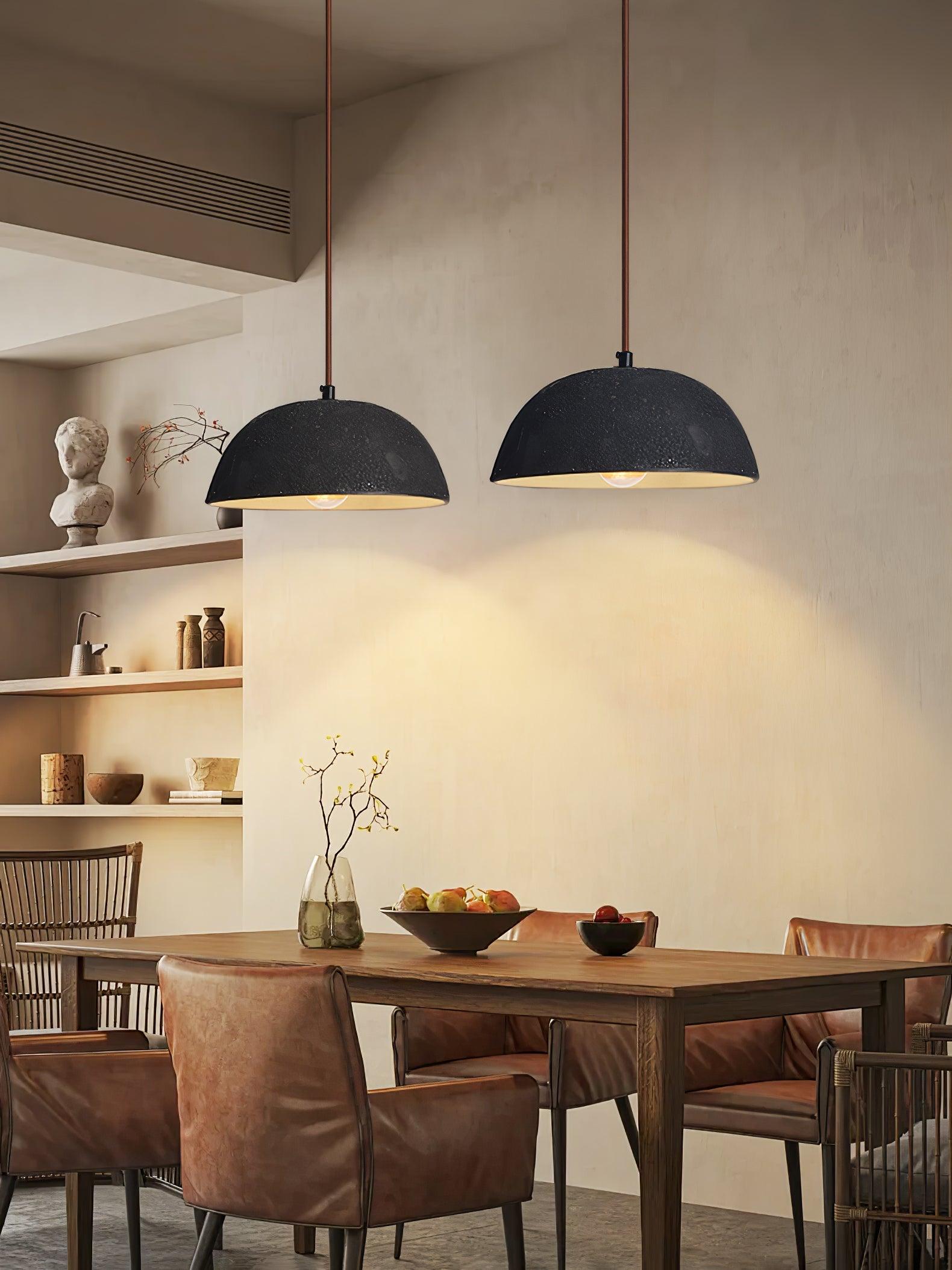 Dome Vintage Wood Pendant Lamp-Neutral Decor
