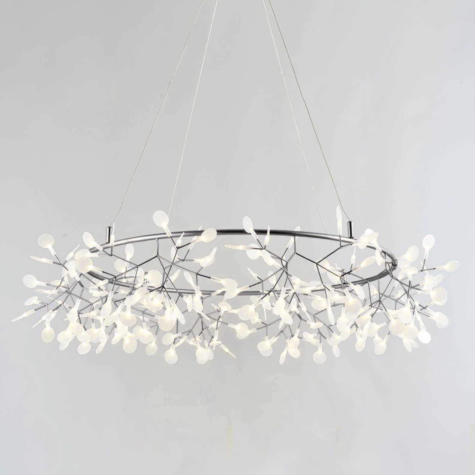 Zesion Chandelier Black Ring Firefly Branch-Neutral Decor
