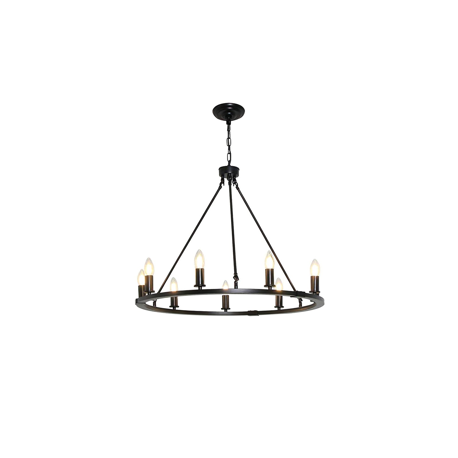Isoran Industrial Iron Chandelier-Neutral Decor