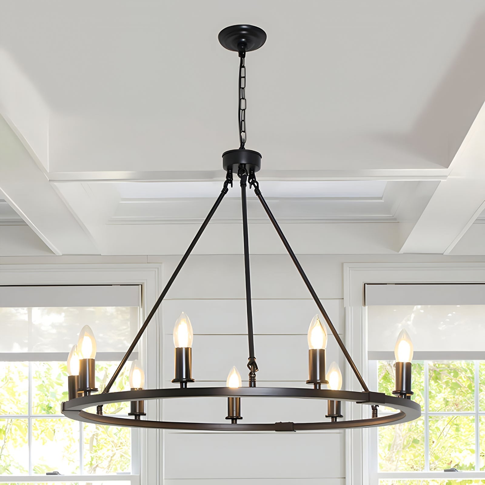 Isoran Industrial Iron Chandelier-Neutral Decor