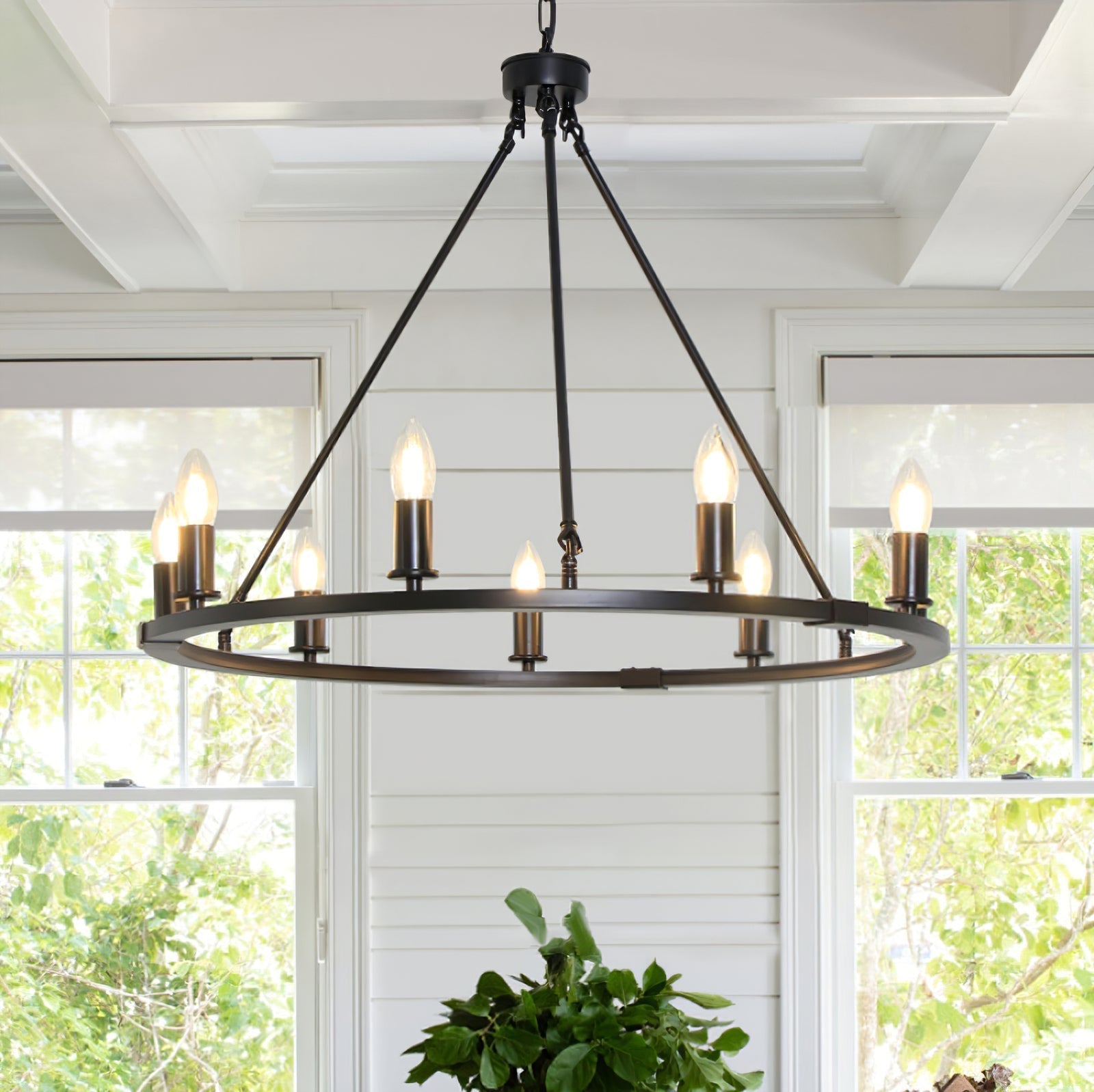 Isoran Industrial Iron Chandelier-Neutral Decor