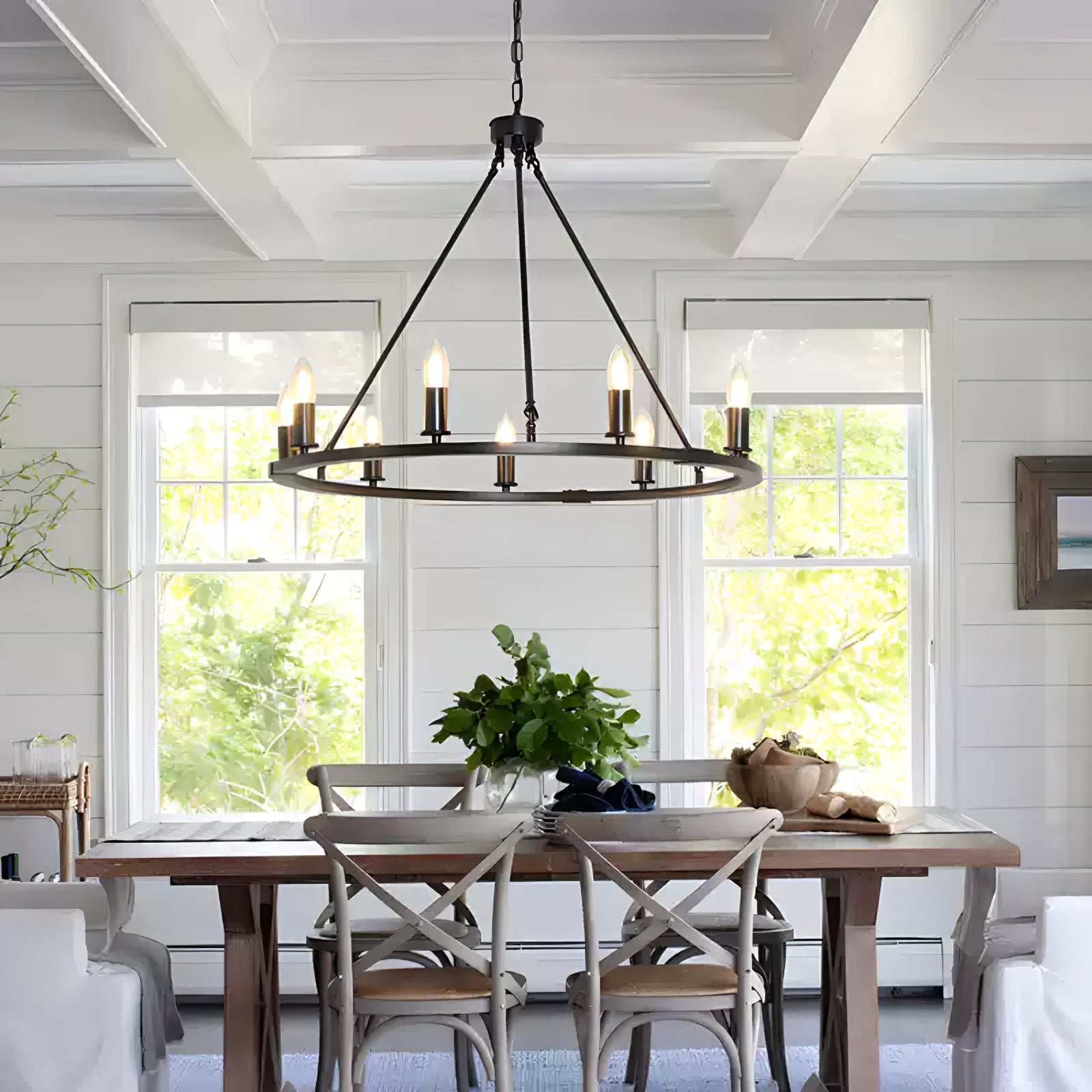 Isoran Industrial Iron Chandelier-Neutral Decor