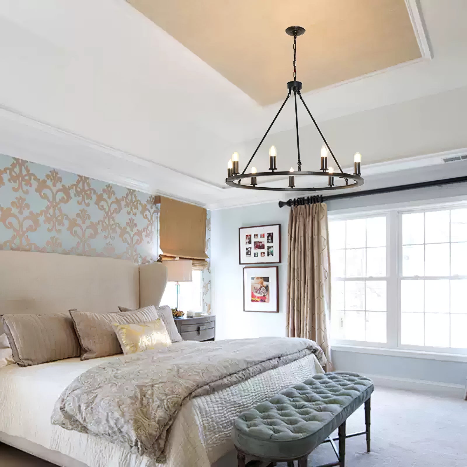 Isoran Industrial Iron Chandelier-Neutral Decor