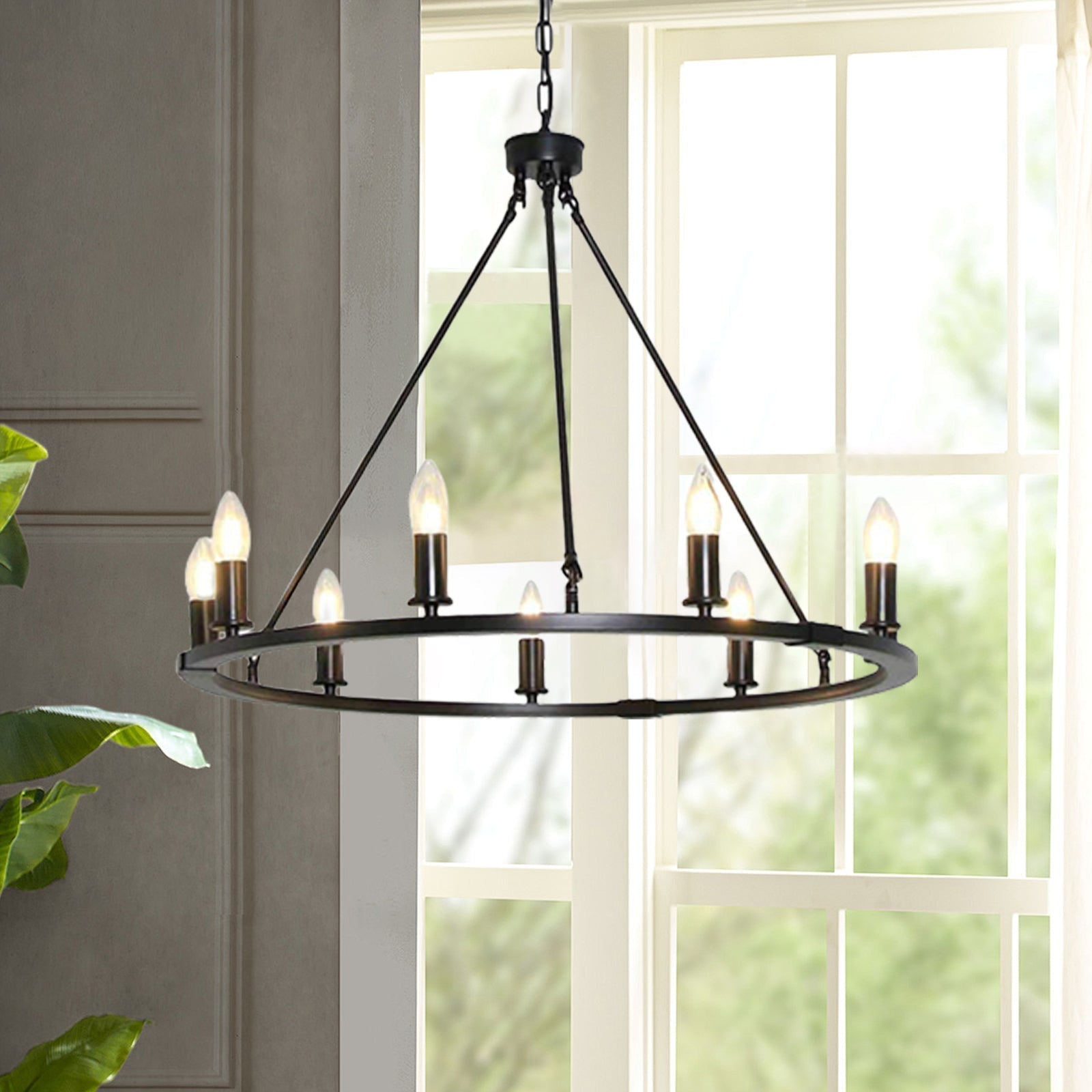Isoran Industrial Iron Chandelier-Neutral Decor