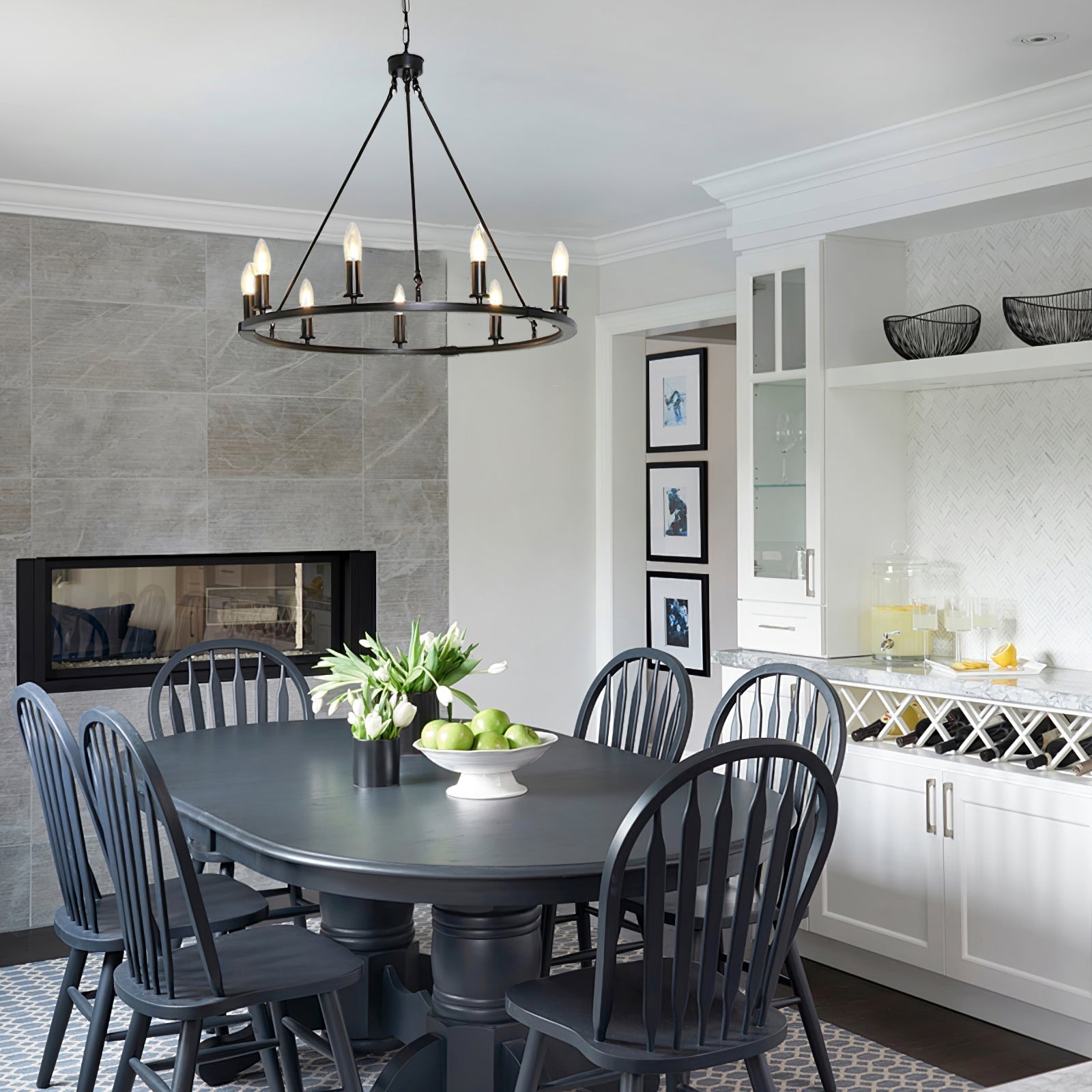 Isoran Industrial Iron Chandelier-Neutral Decor