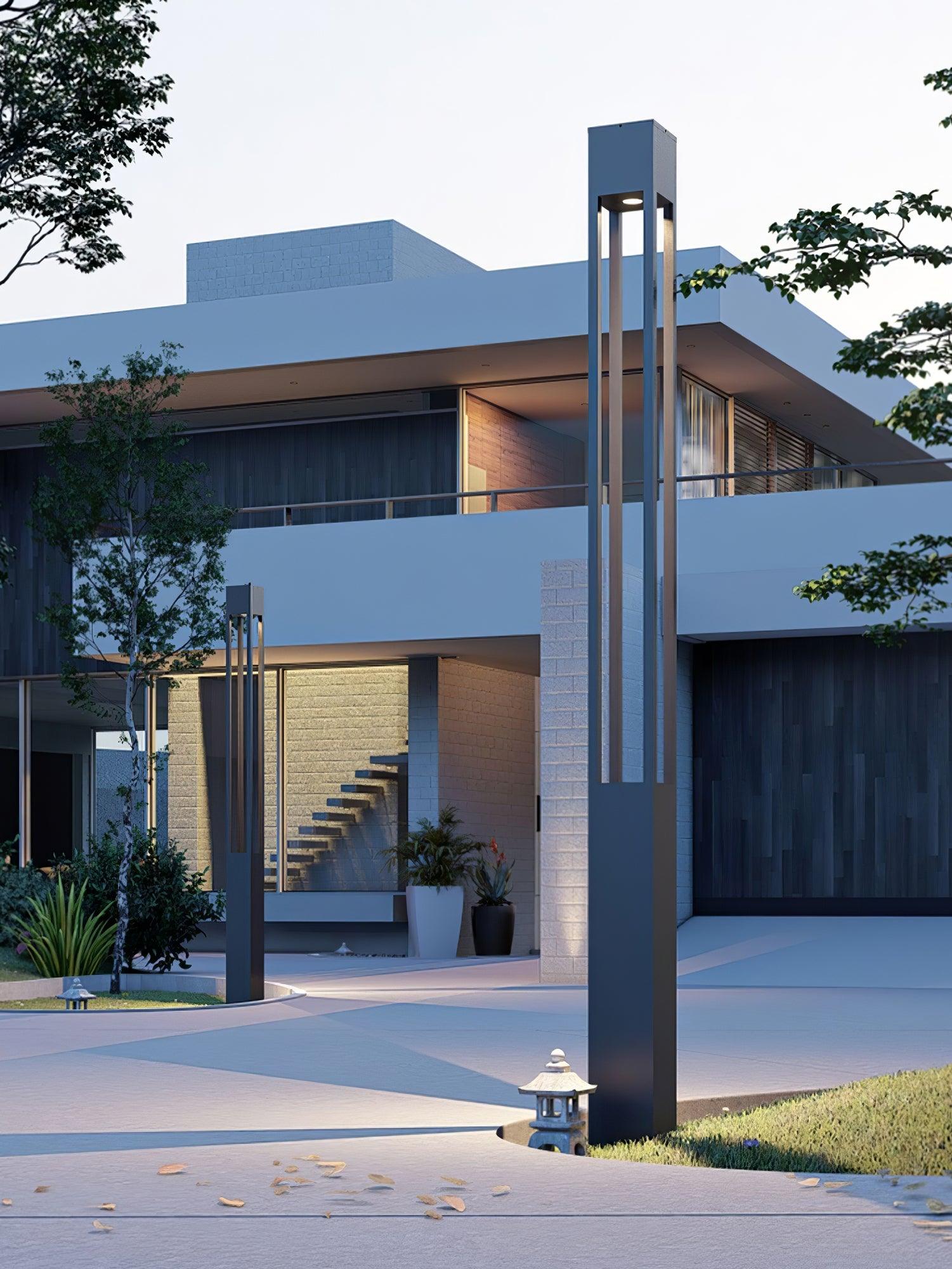 Qisken Column Floor Lamp-Neutral Decor