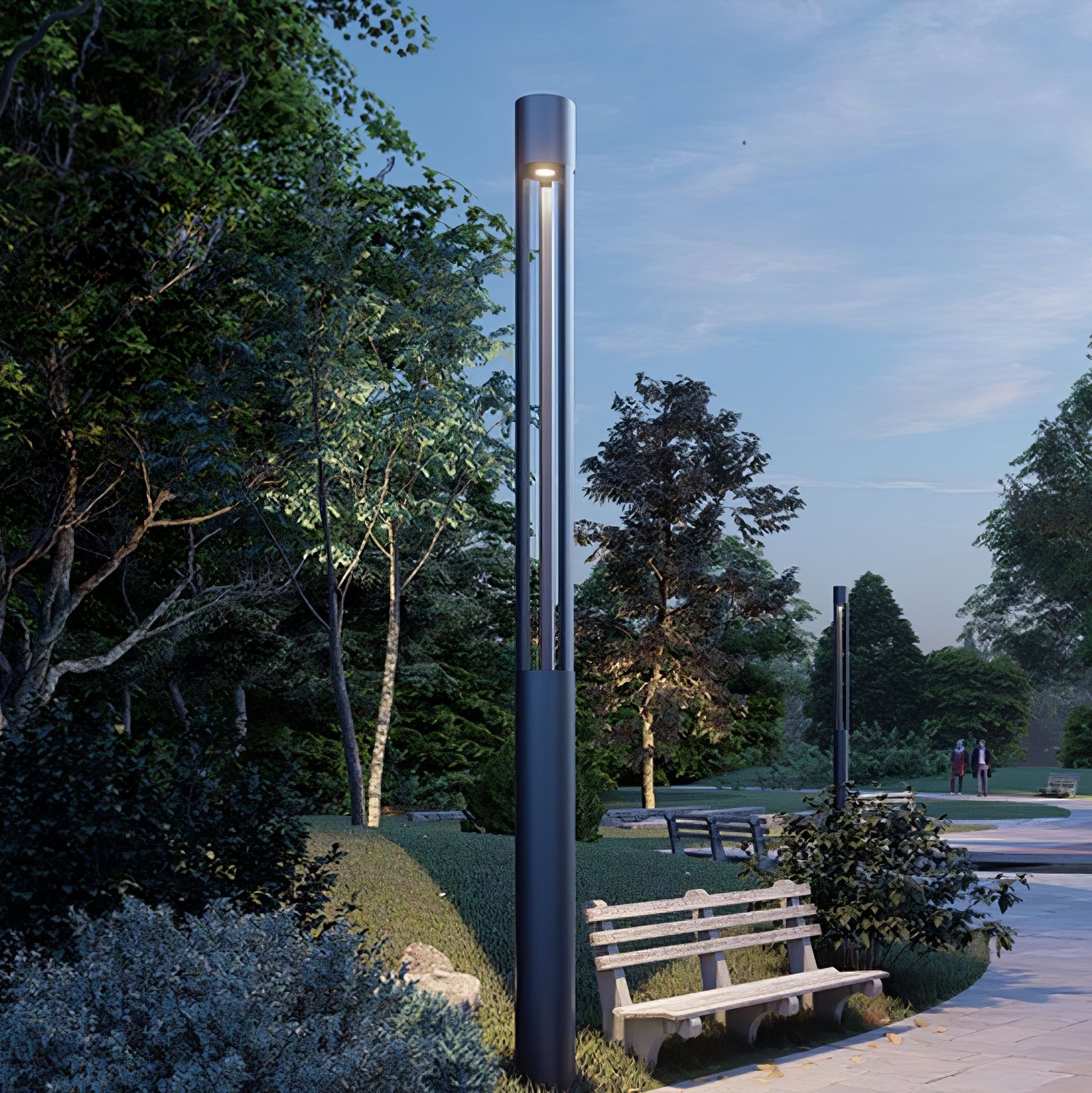 Qisken Column Floor Lamp-Neutral Decor