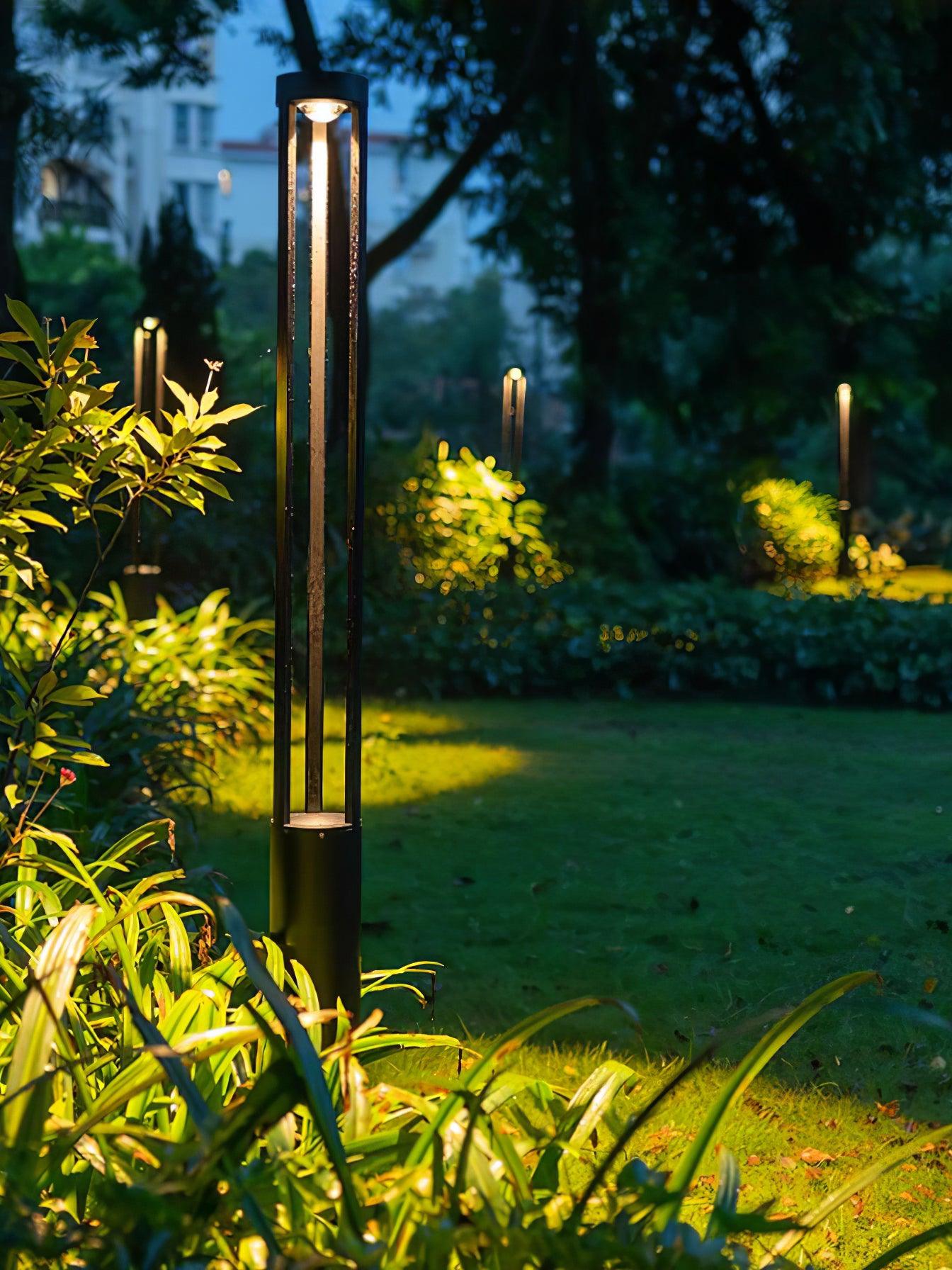 Qisken Column Floor Lamp-Neutral Decor